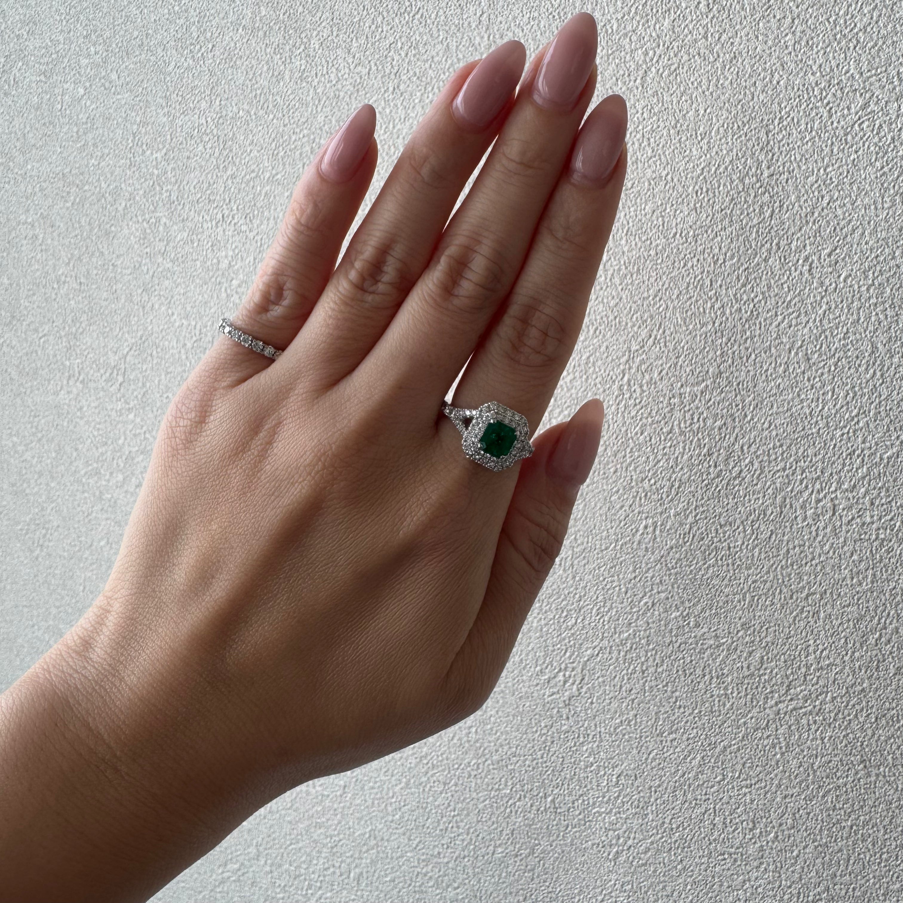 7［一点物］リング エメラルド 0.9ct SQ PT