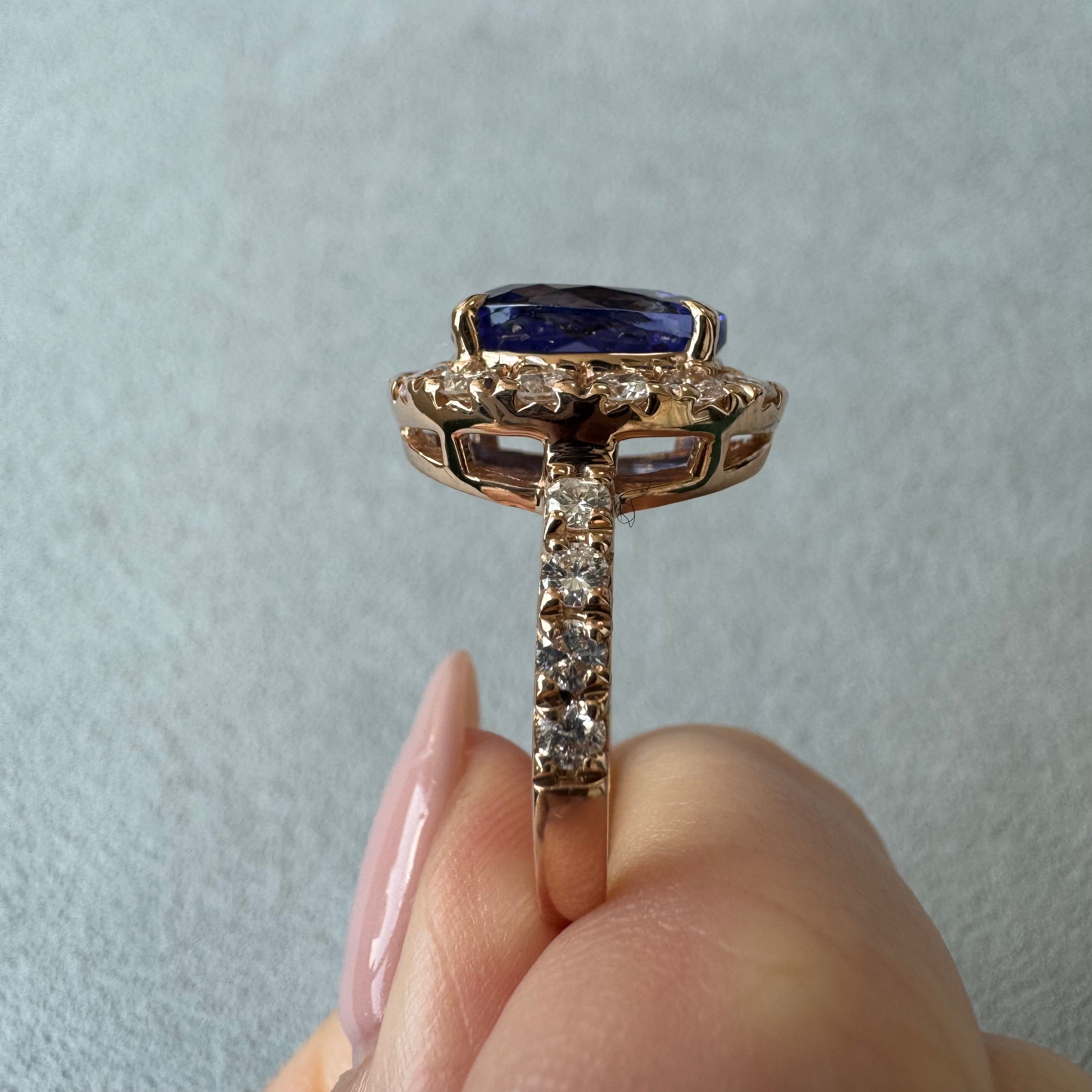 205［一点物］リング タンザナイト 4.2ct OV PG