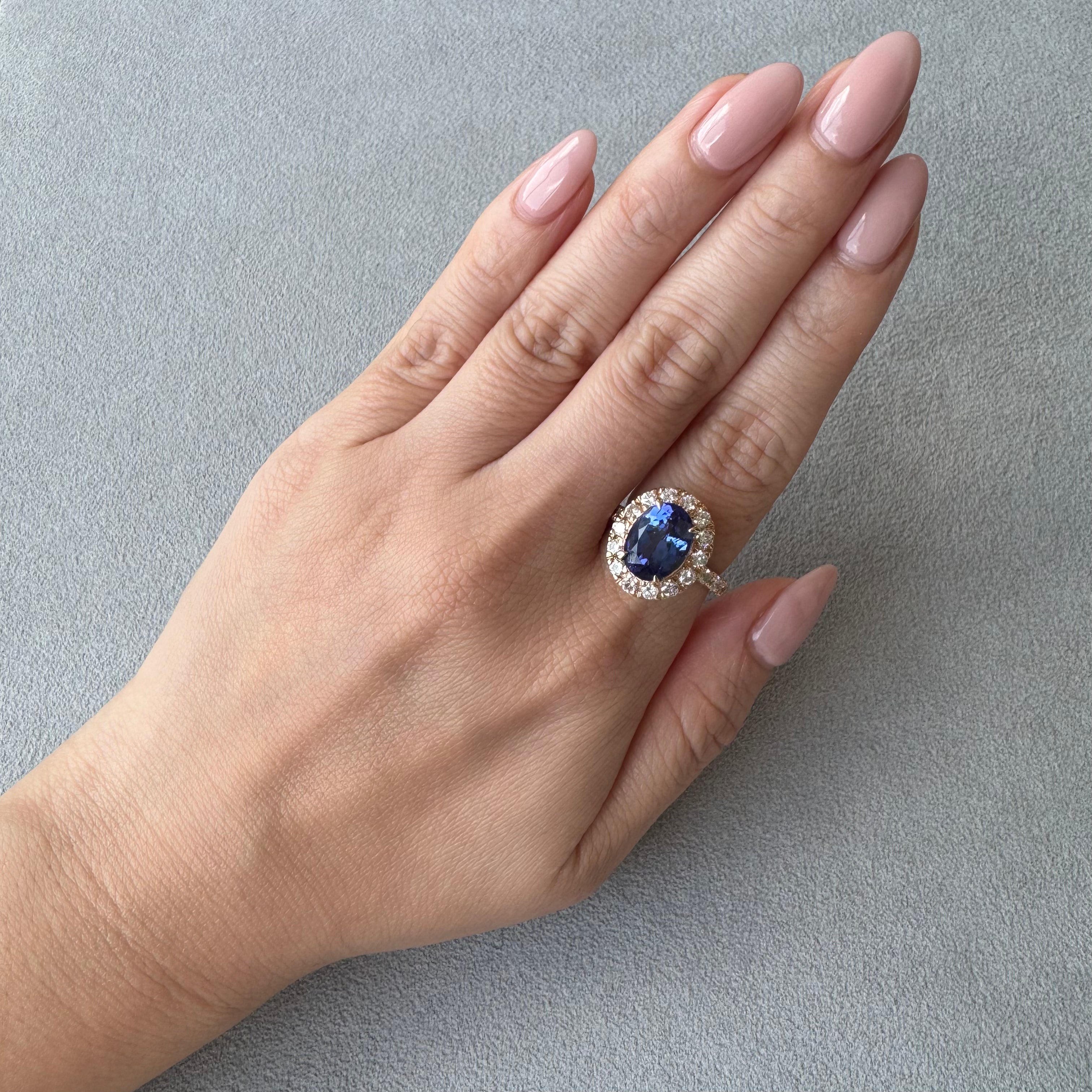 205［一点物］リング タンザナイト 4.2ct OV PG