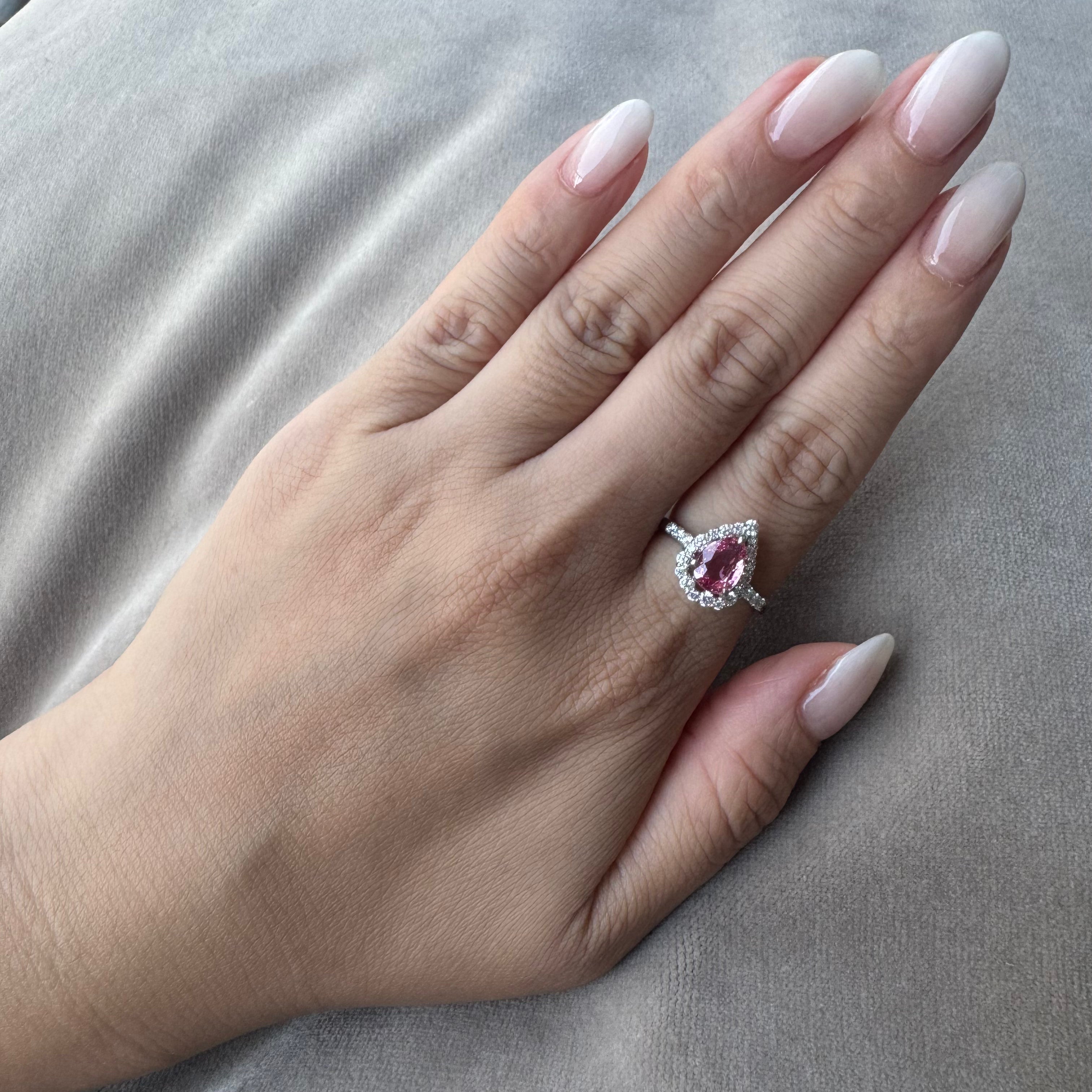［一点物］リング ピンクサファイア 1.3ct PS  PT