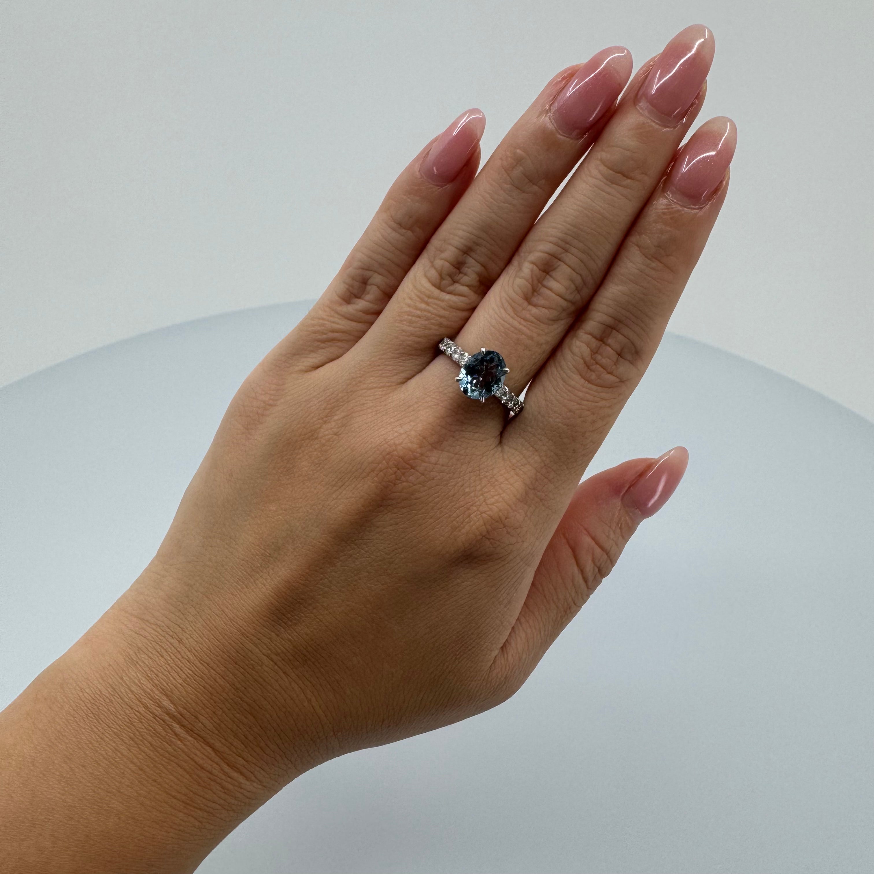 ［一点物/ソワレ］リング アクアマリン 1.8ct OV PT