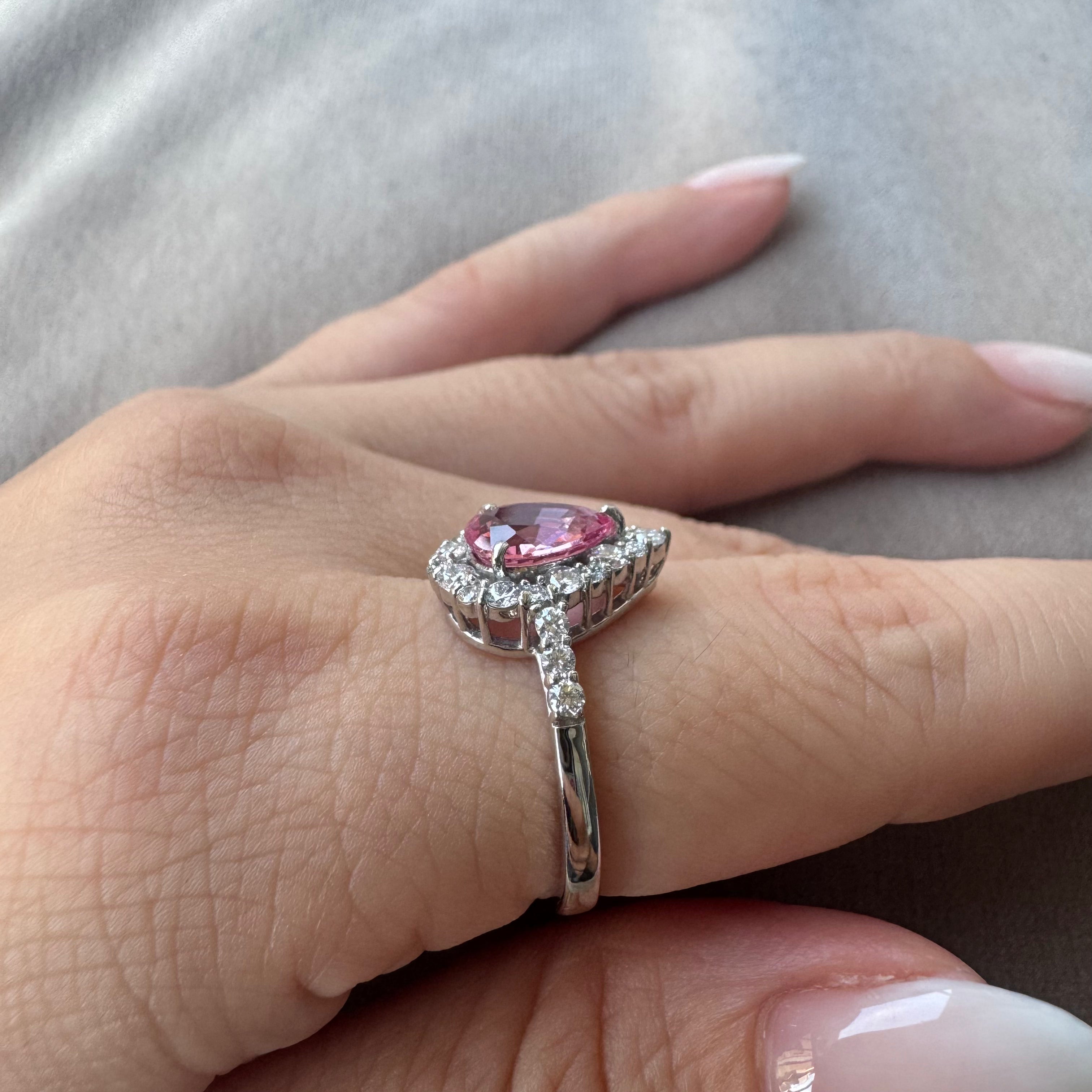 ［一点物］リング ピンクサファイア 1.3ct PS  PT