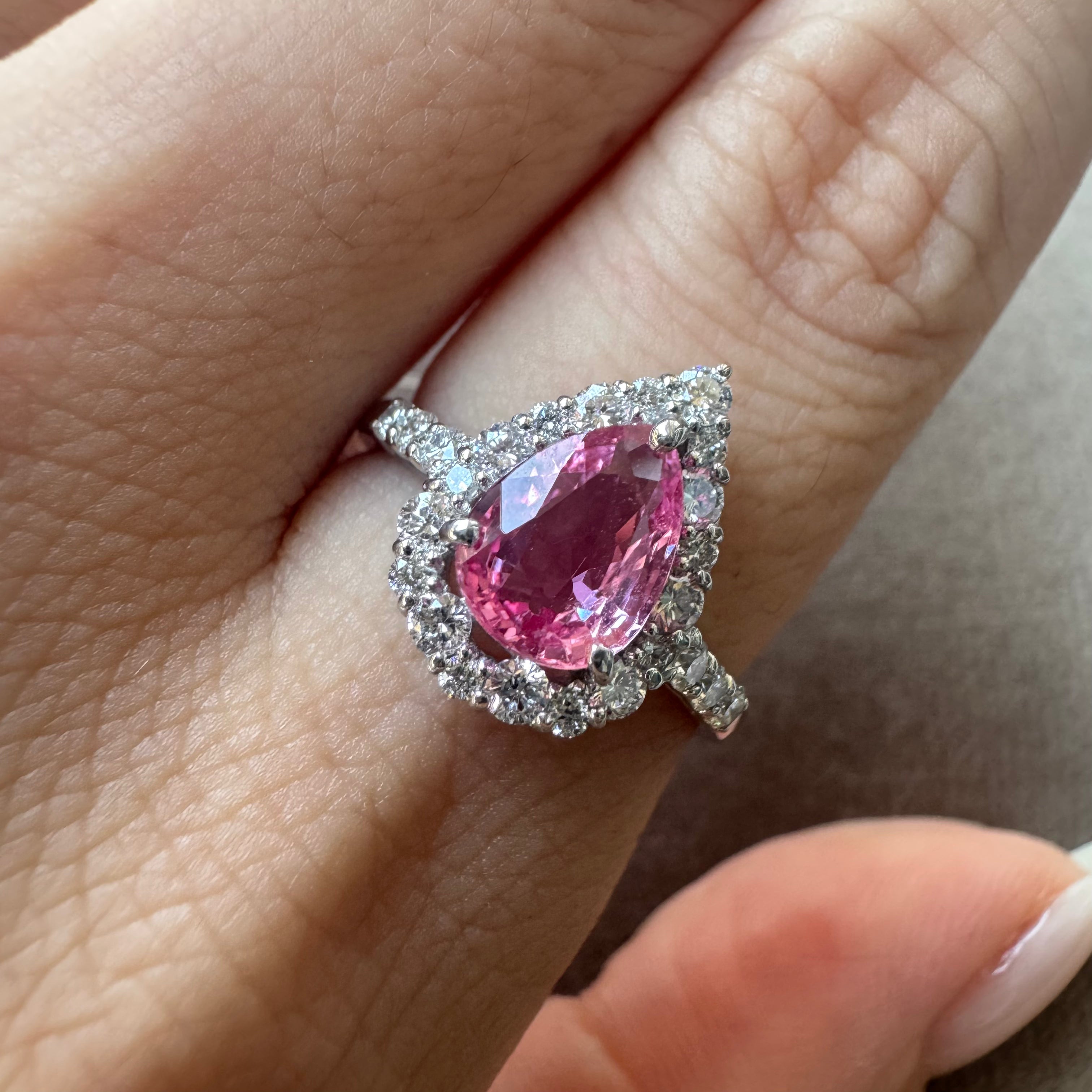 ［一点物］リング ピンクサファイア 1.3ct PS  PT