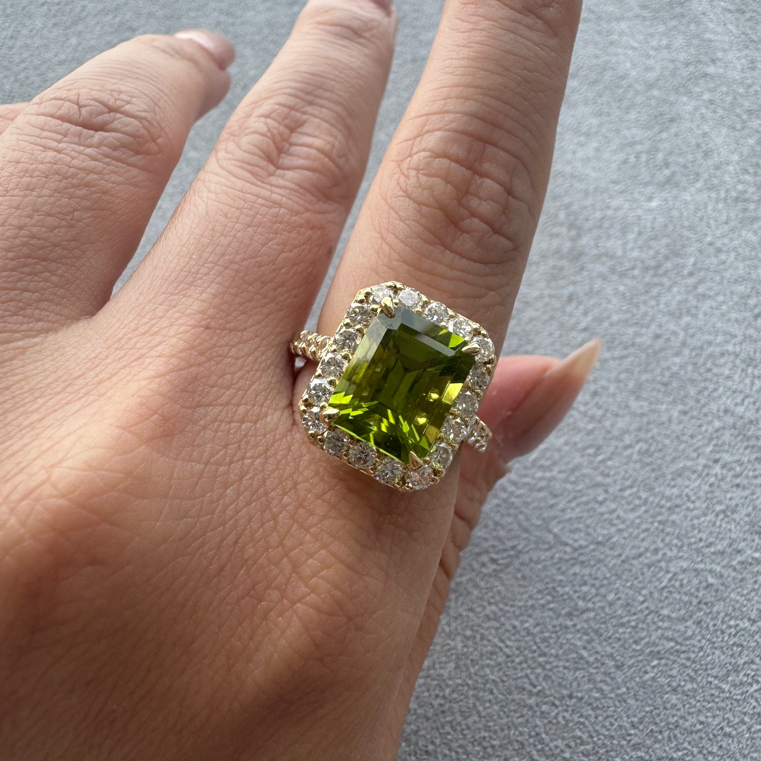 ［一点物］リング ペリドット 4.4ct SQ K18YG