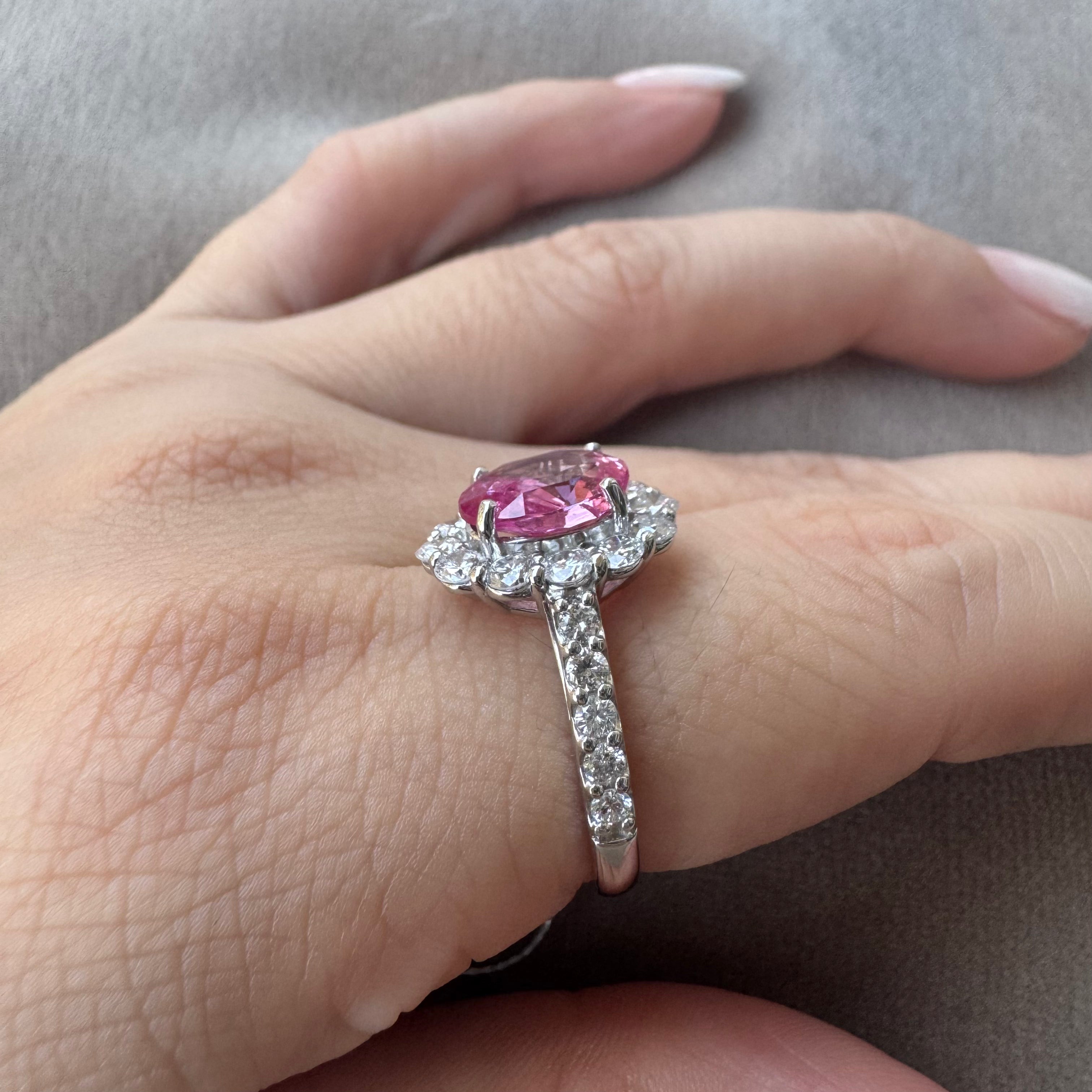 ［一点物］キャサリン妃巻き リング ピンクサファイア 2.5ct OV  PT