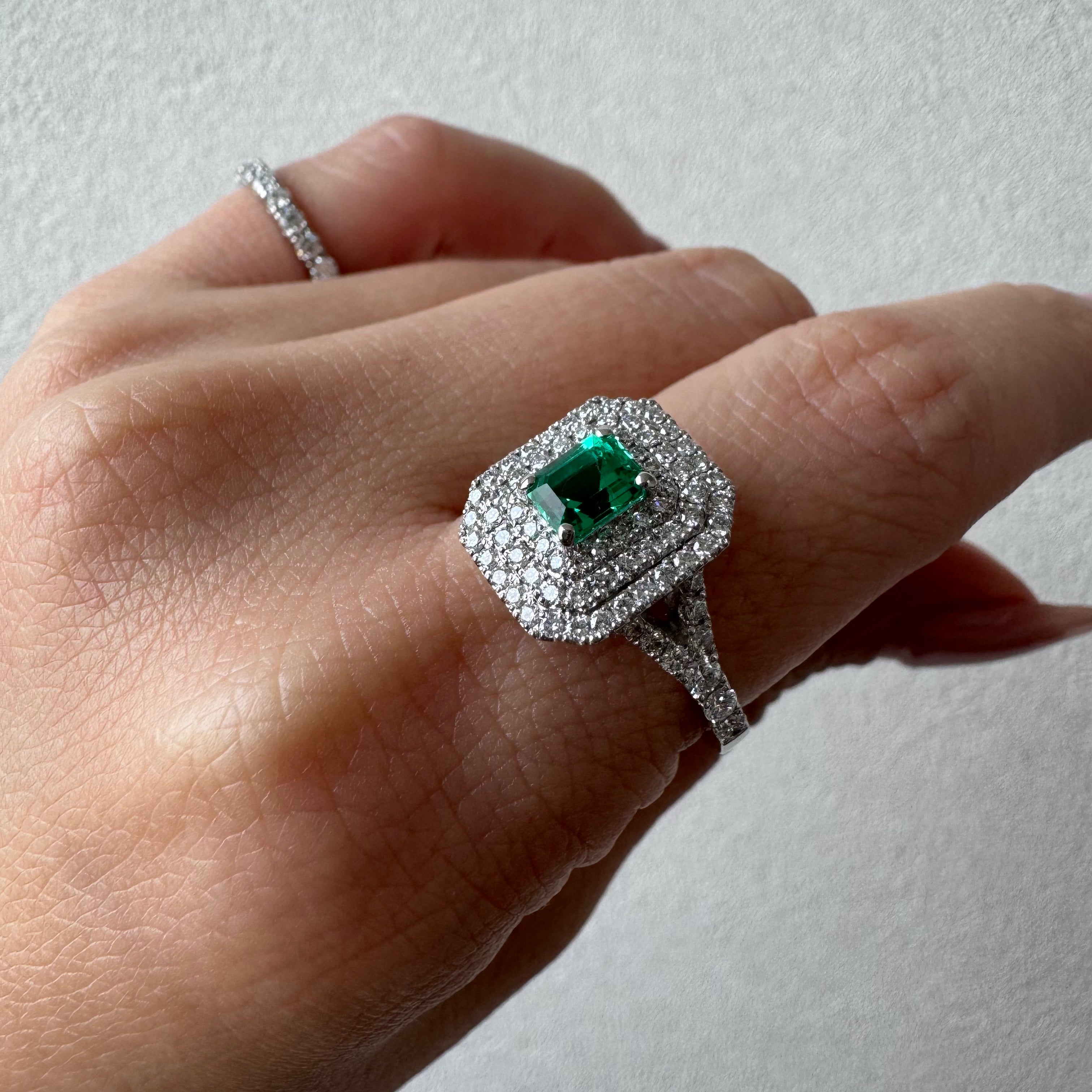 ［一点物/アドラーブル］リング 最高級 ノンオイル エメラルド 0.5ct SQ PT〜GIA 世界に一つだけ♡