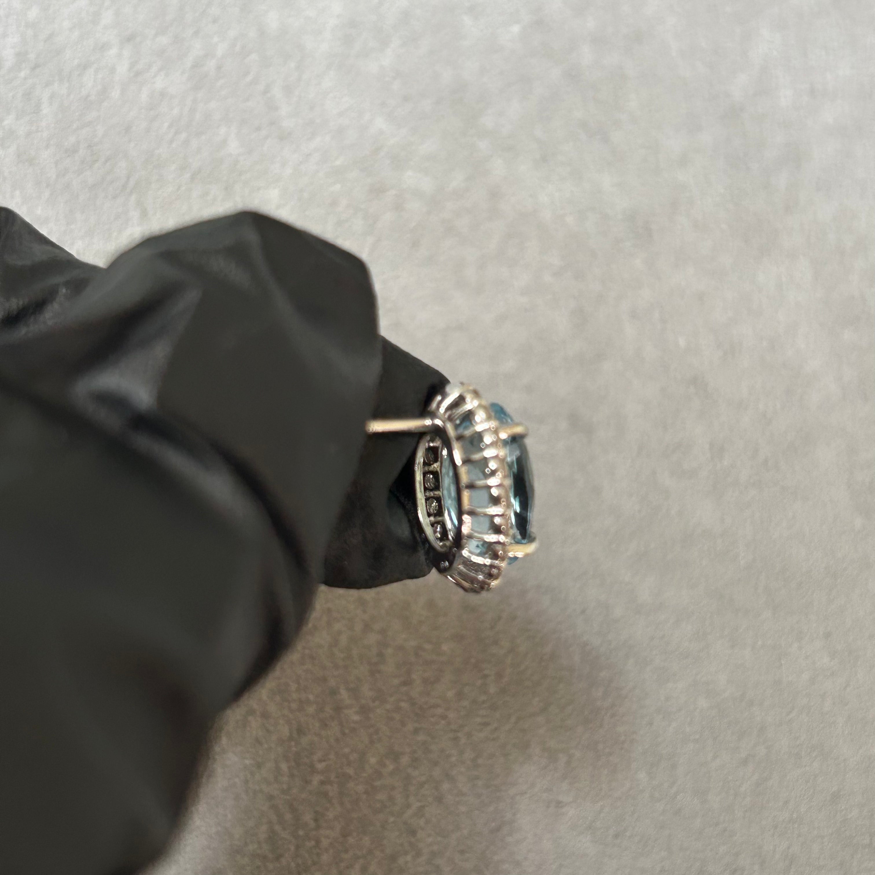 410［一点物］ピアス アクアマリン 2.5ct×2 OV PT