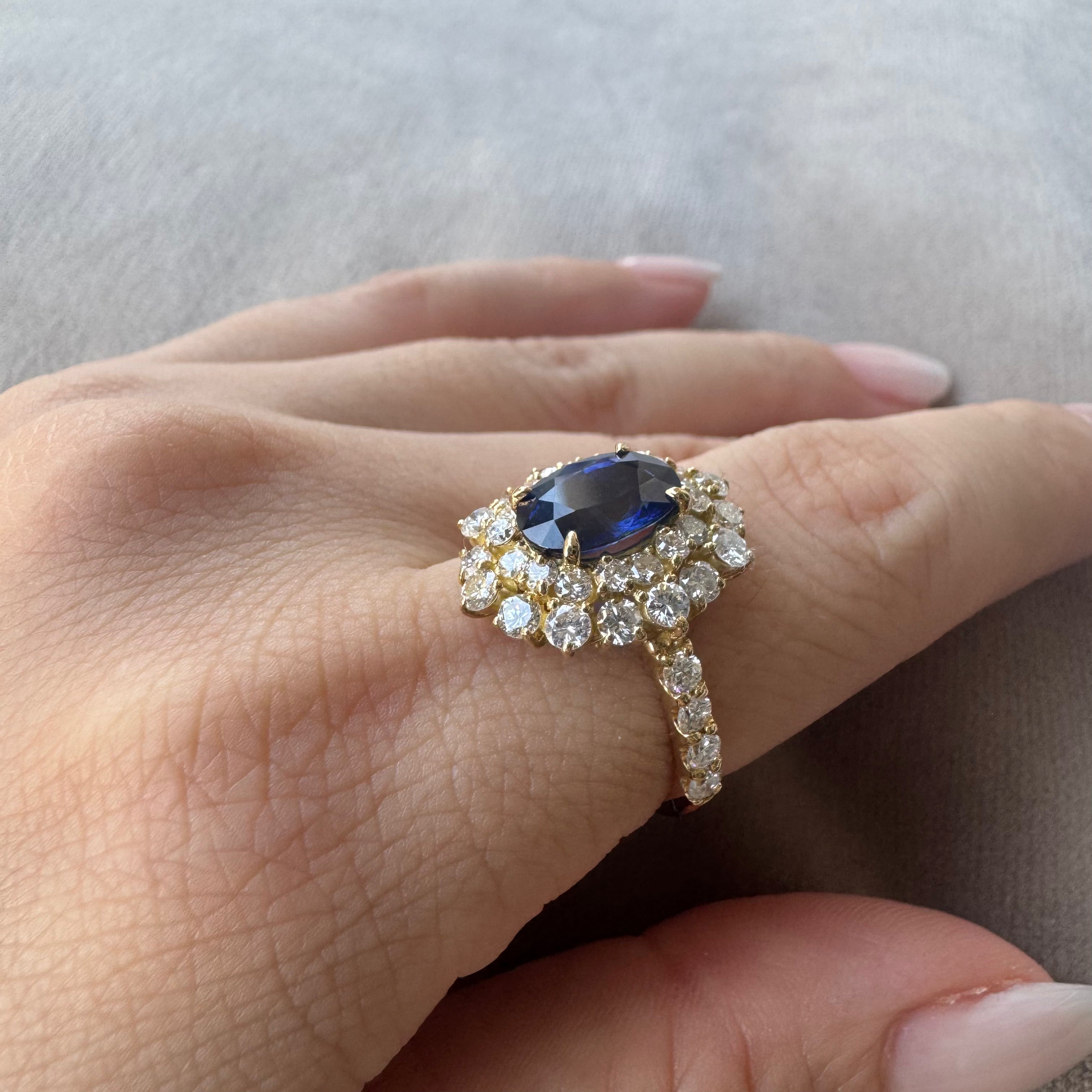 ［一点物］リング サファイア 2.2ct OV YG