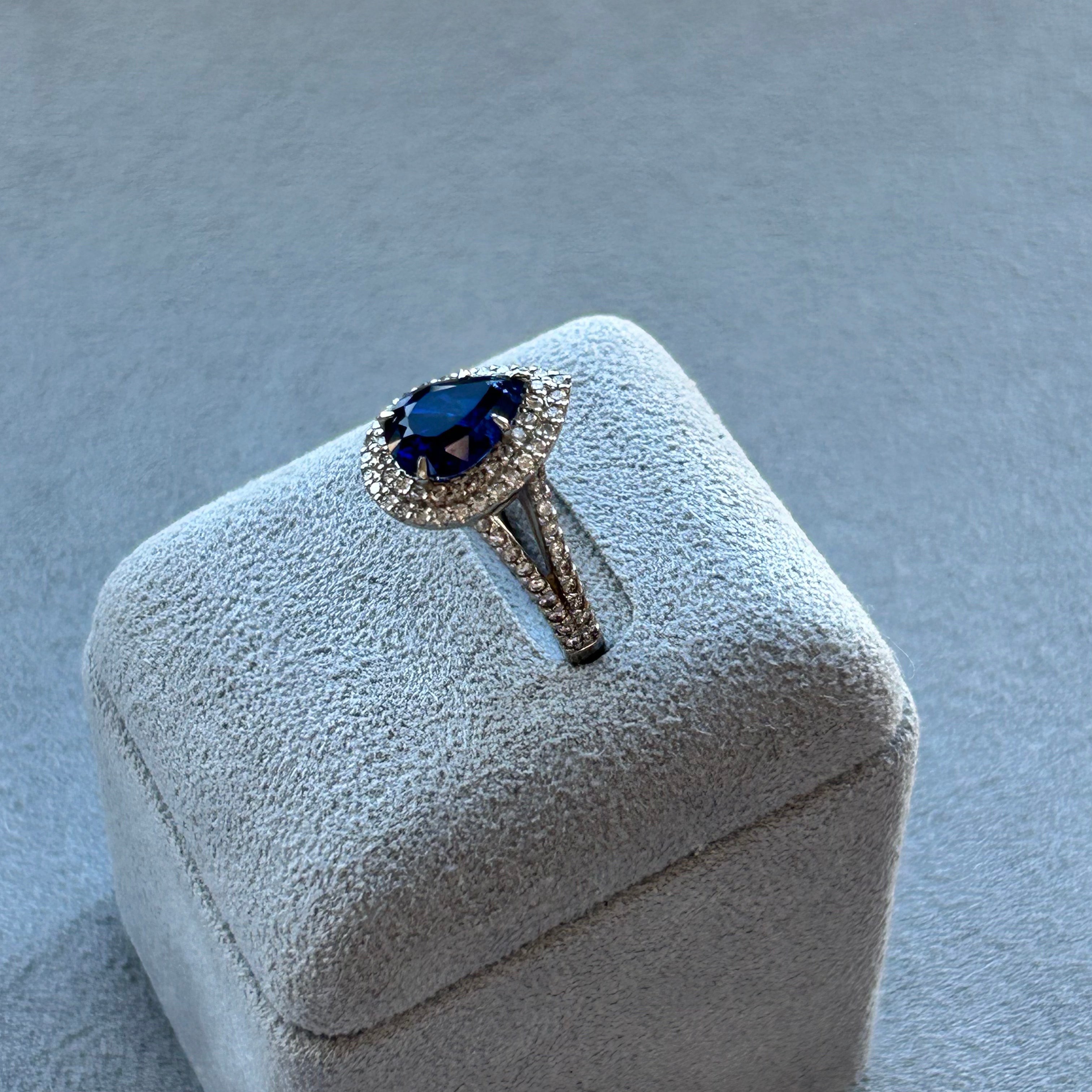 21_綺麗 ブルーサファイア 中石2.9ct　PT PS リング〜GRS スリランカ産｜AYAKO SAKURAI（櫻井 彩子（サクライ アヤコ））公式通販サイト