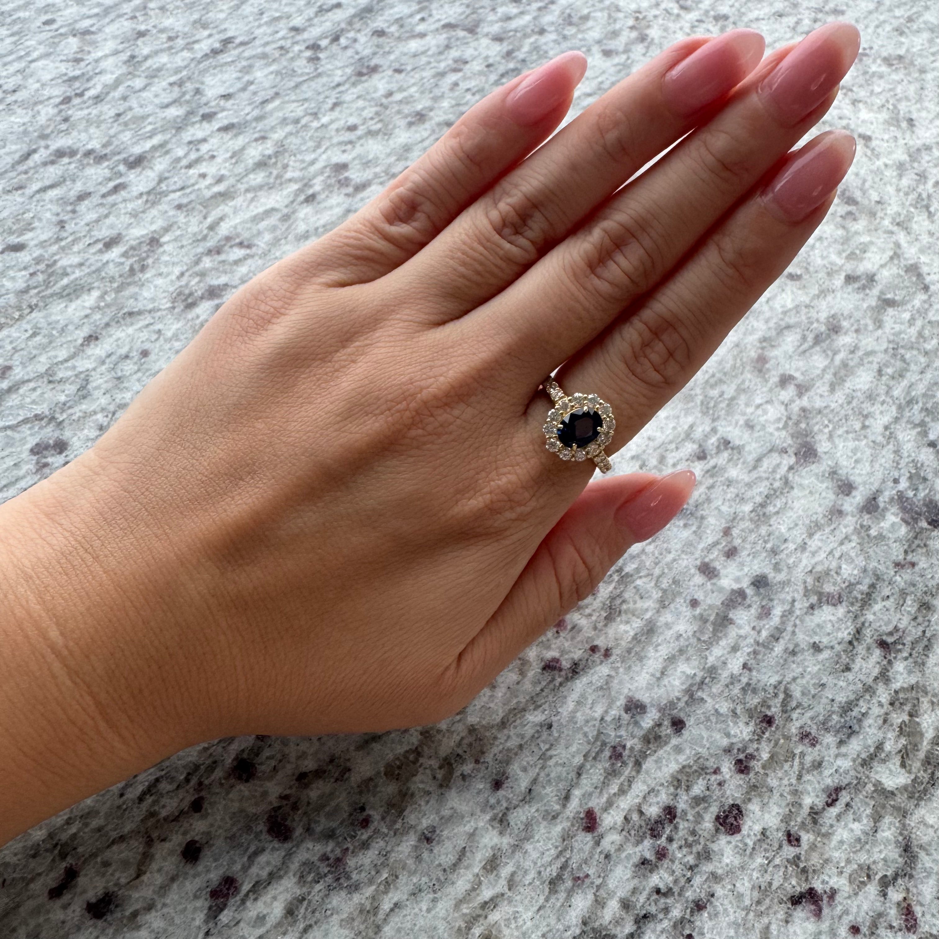 ［一点物］キャサリン妃巻き リング サファイア 1.4ct OV  K18YG