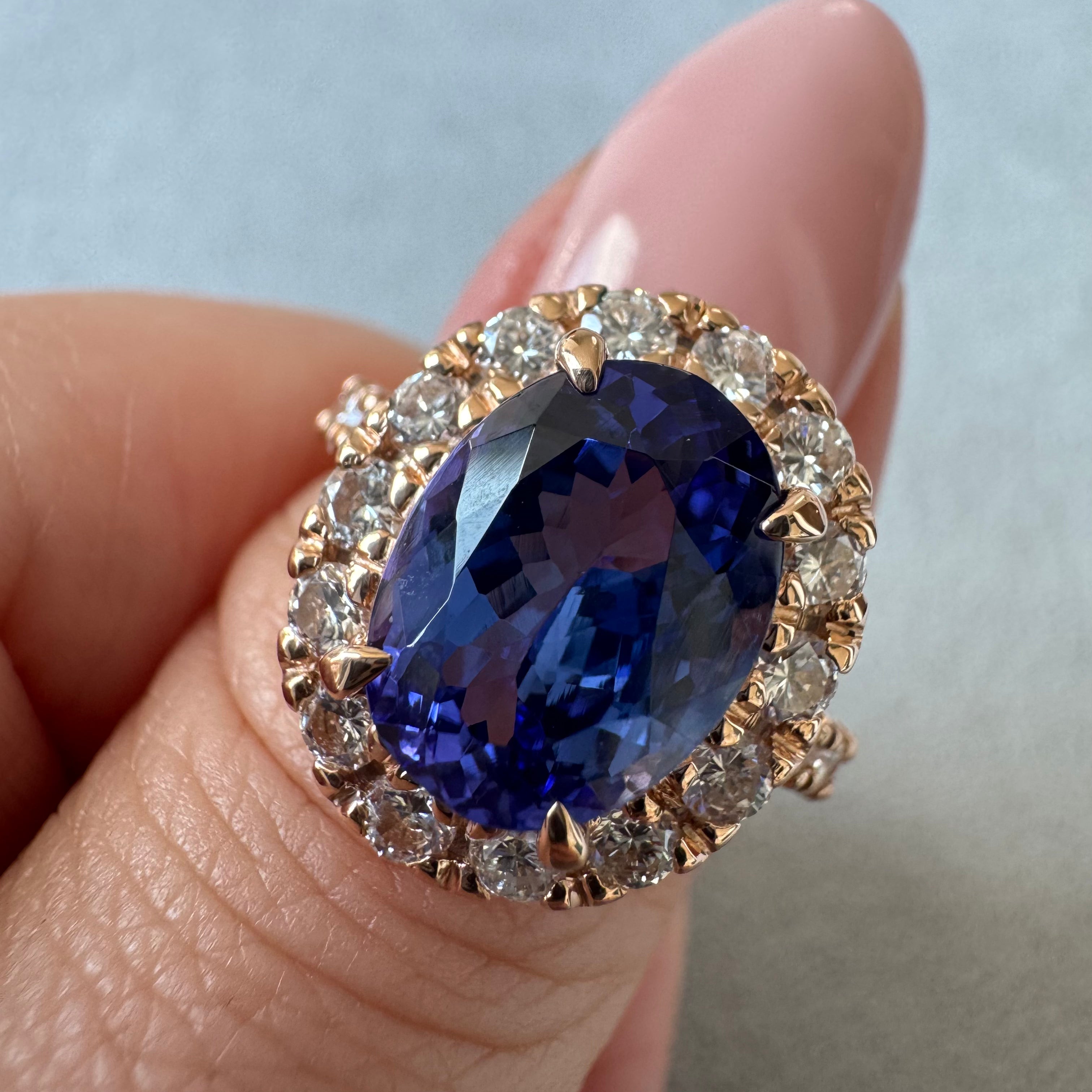 205［一点物］リング タンザナイト 4.2ct OV PG