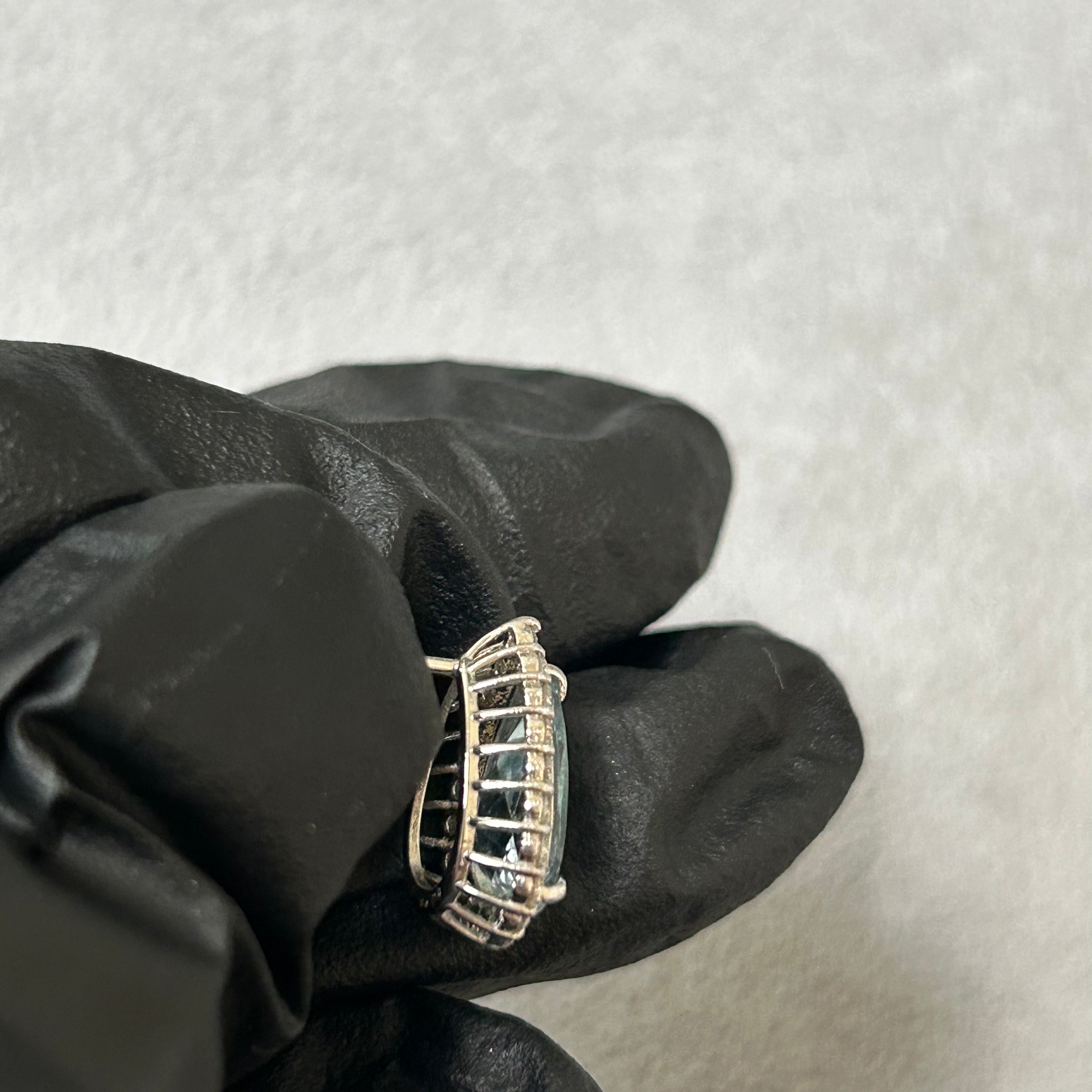 411［一点物］ピアス アクアマリン 1.38ct×2 PS PT