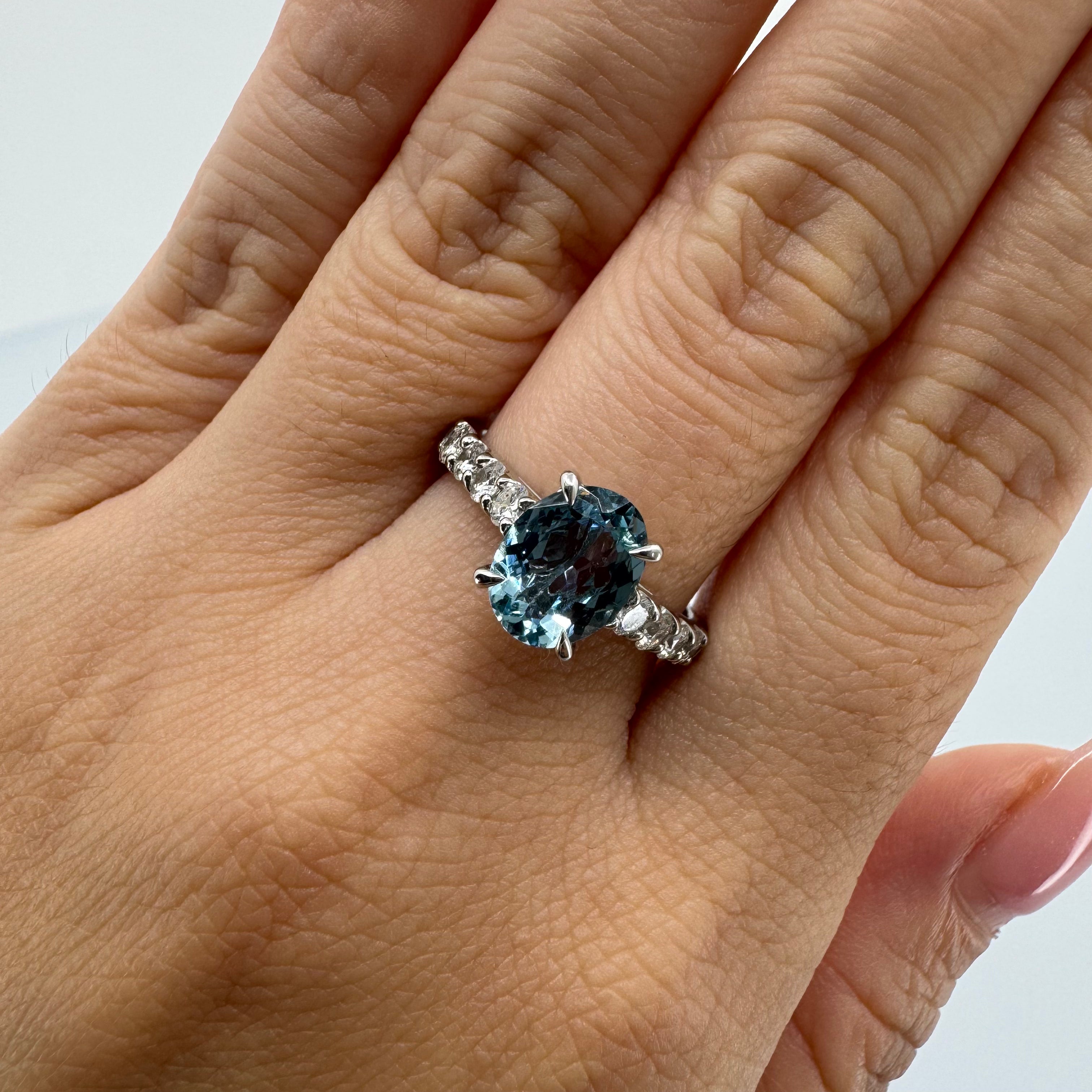 ［一点物/ソワレ］リング アクアマリン 1.2ct OV PT