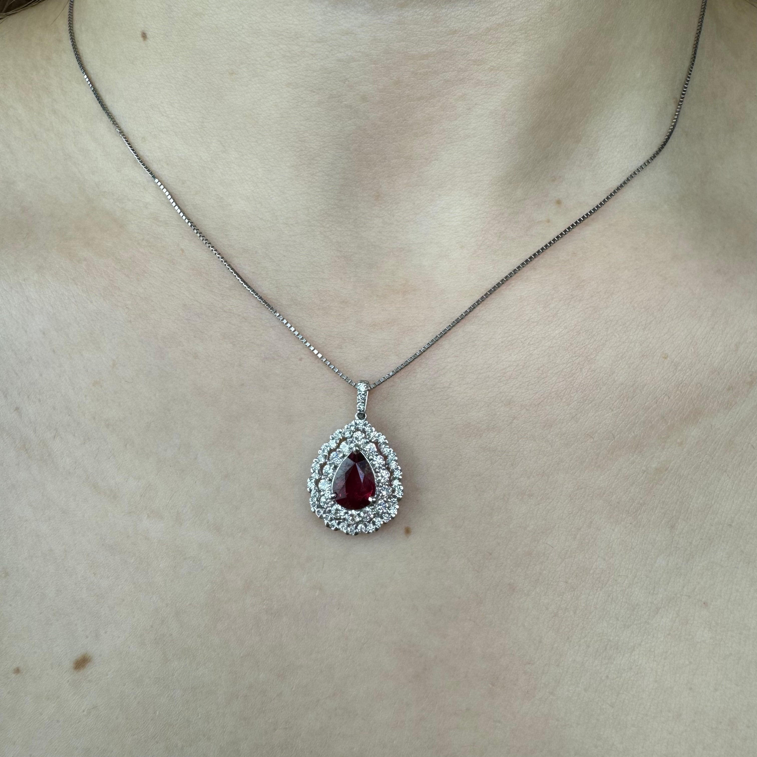 535-ルビーネックレス 中石1ct前後 D0.5ct前後 PS PT 〜Pigeon Blood綺麗 AIGS｜AYAKO SAKURAI（櫻井 彩子（サクライ アヤコ））公式通販サイト