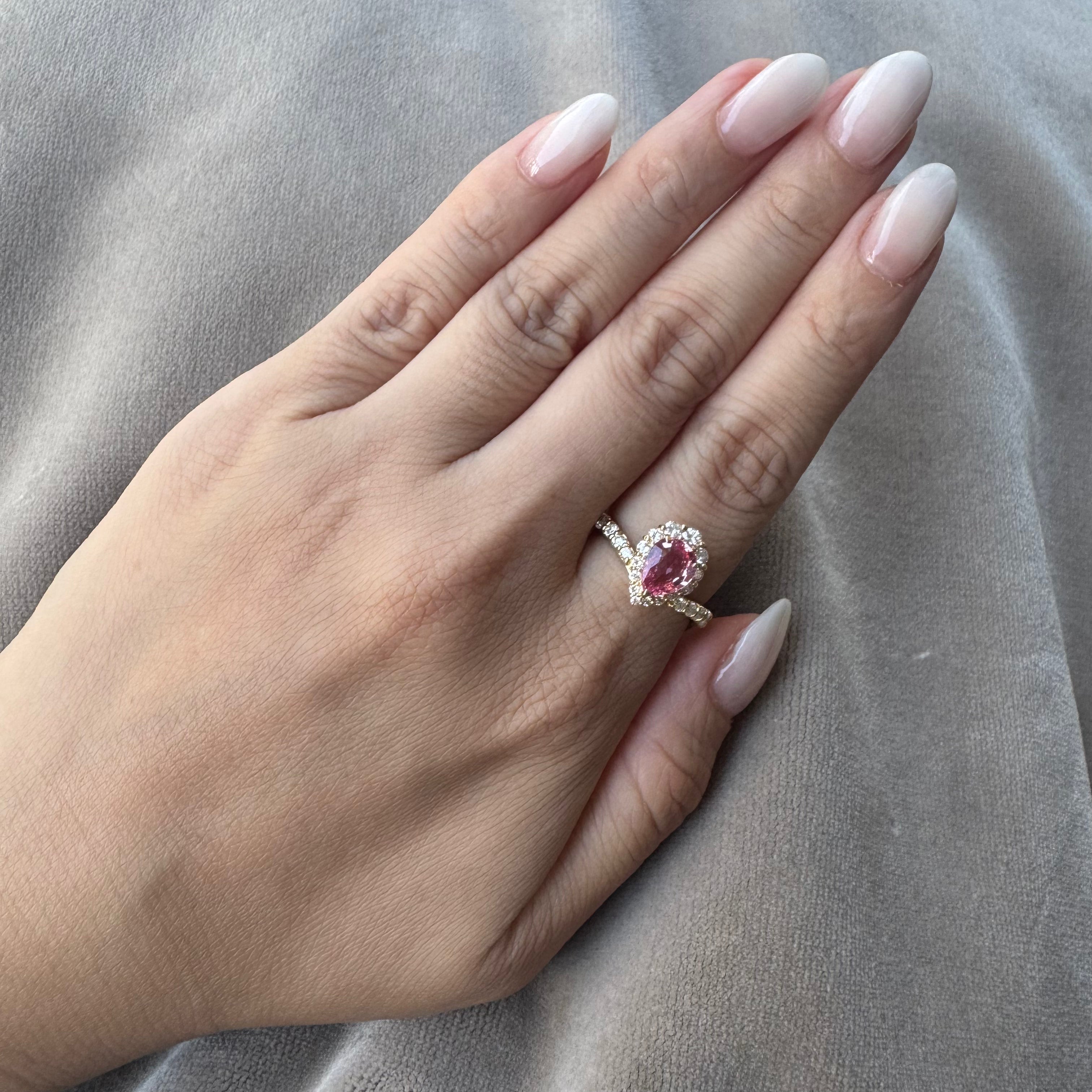 ［一点物］リング ピンクサファイア 1.1ct PS  K18YG