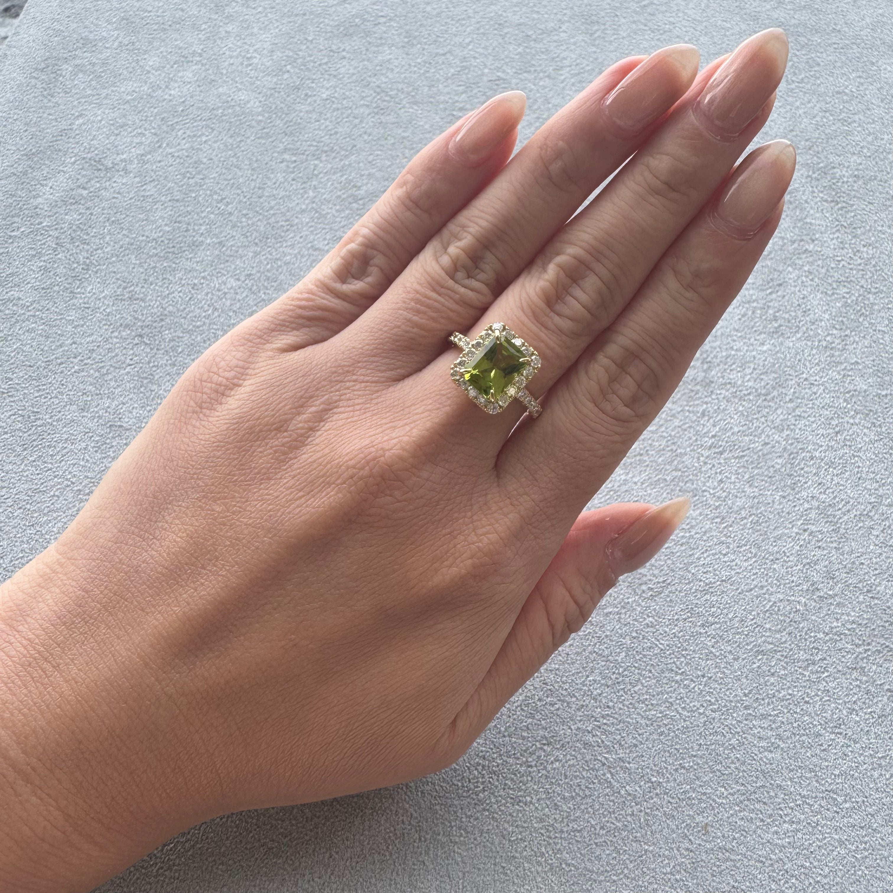 ［一点物］リング ペリドット 2ct SQ K18YG