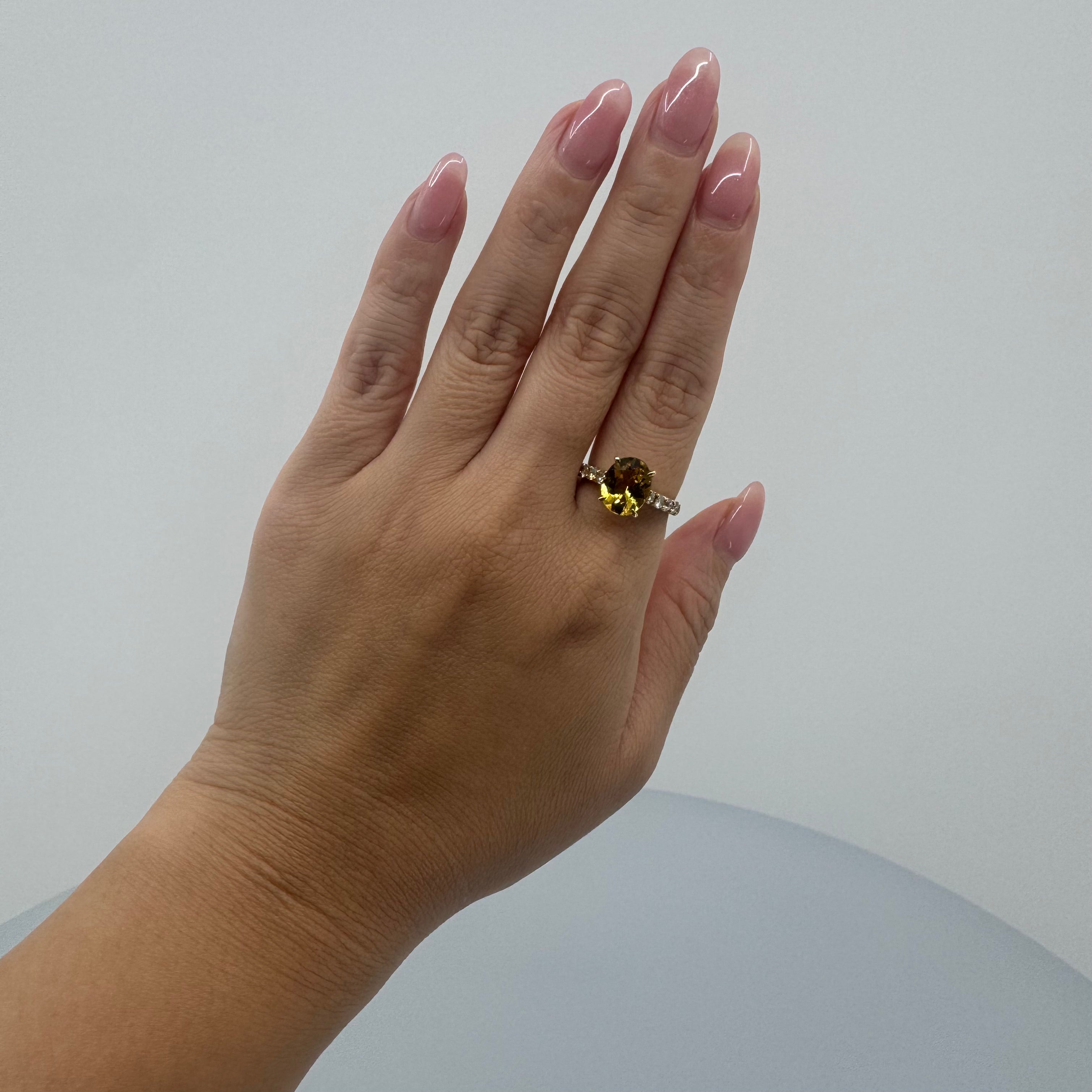 ［一点物］リング  イエローベリル  2.3ct   YG/PT