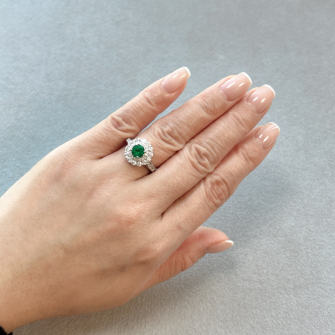 46［一点物］リング エメラルド 0.57ct RO PT