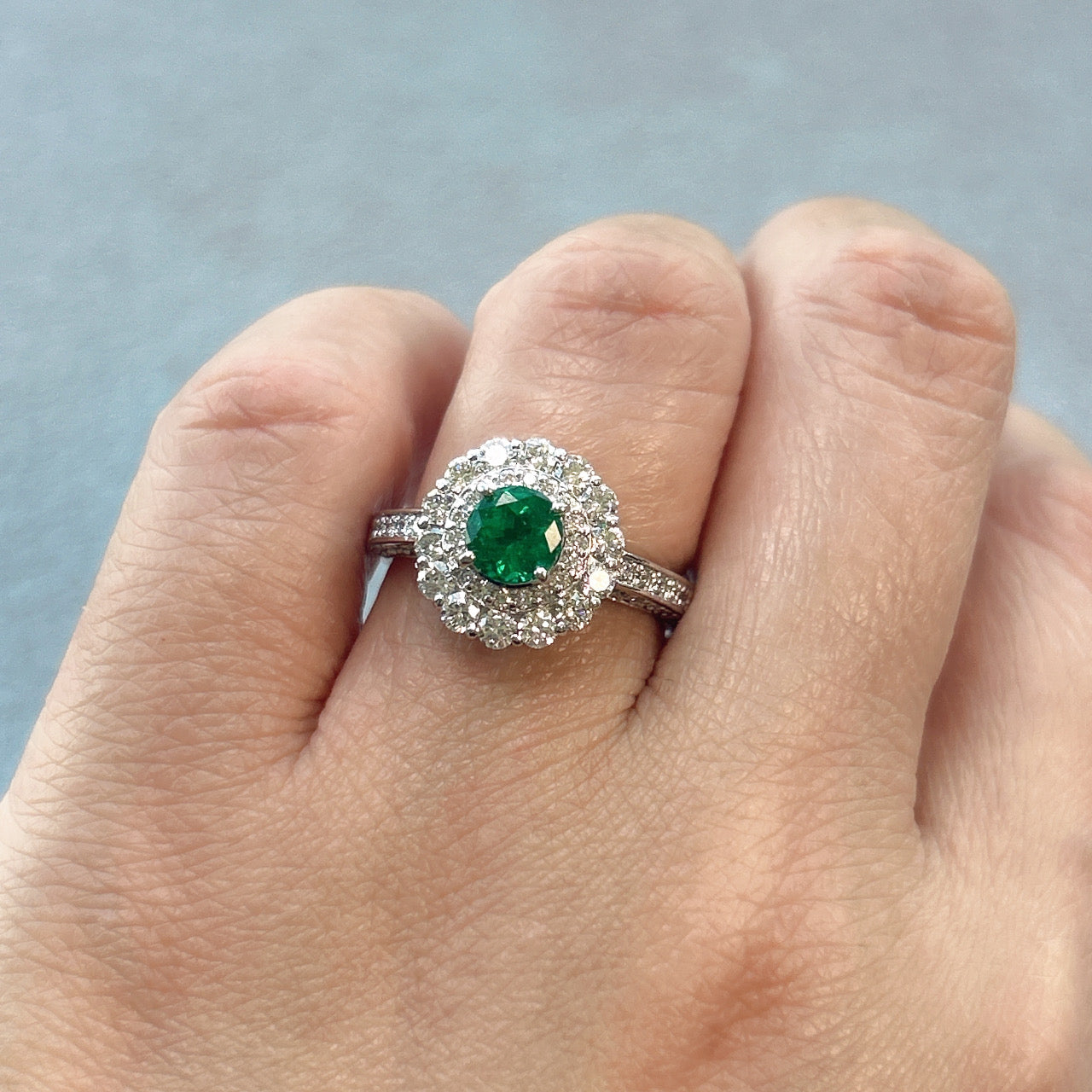 46［一点物］リング エメラルド 0.57ct RO PT