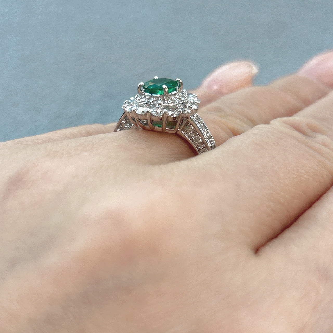 46［一点物］リング エメラルド 0.57ct RO PT