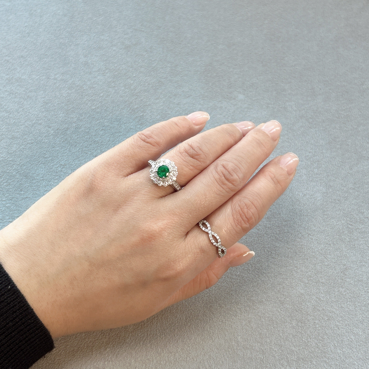 46［一点物］リング エメラルド 0.57ct RO PT