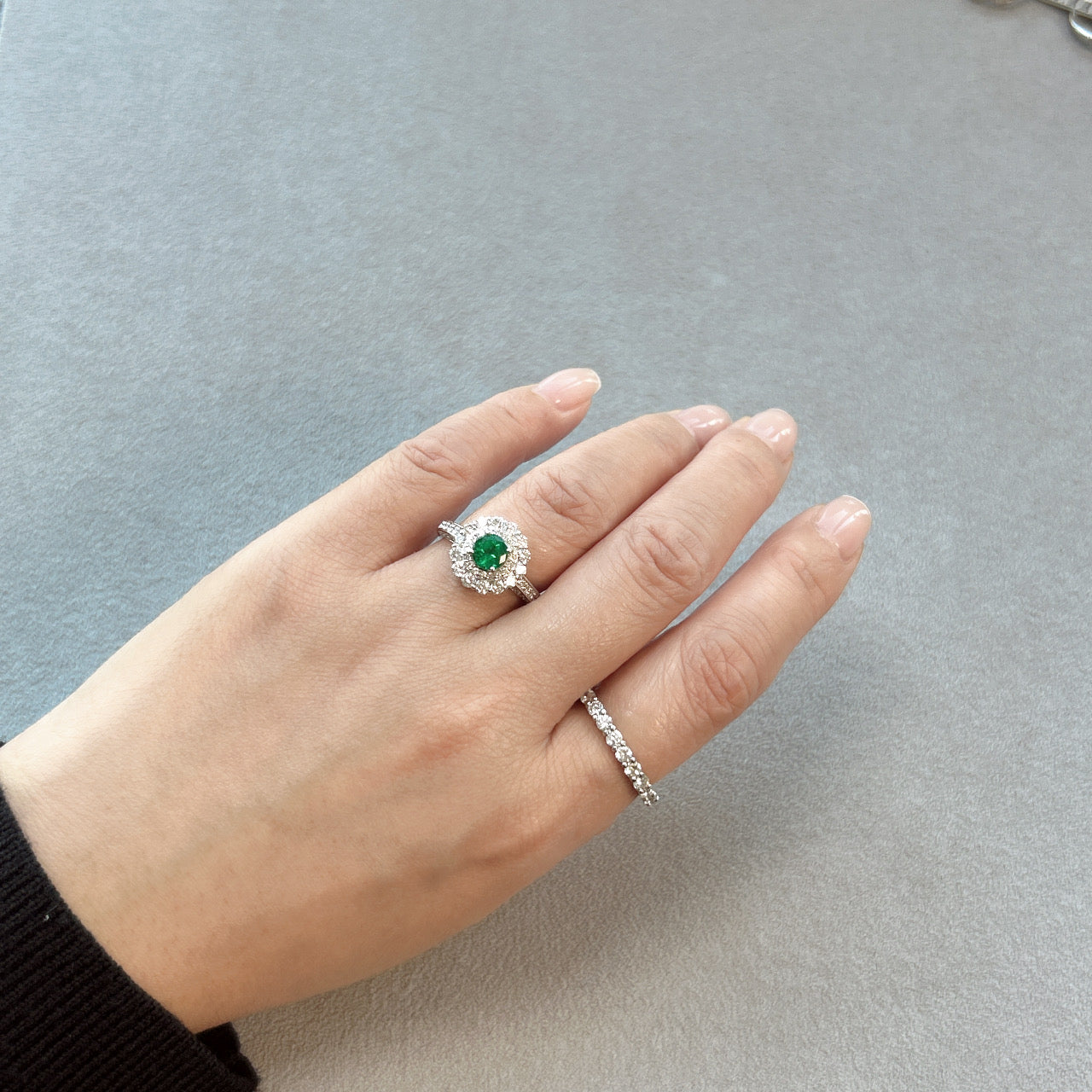 46［一点物］リング エメラルド 0.57ct RO PT