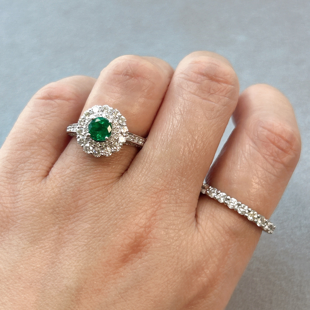 46［一点物］リング エメラルド 0.57ct RO PT