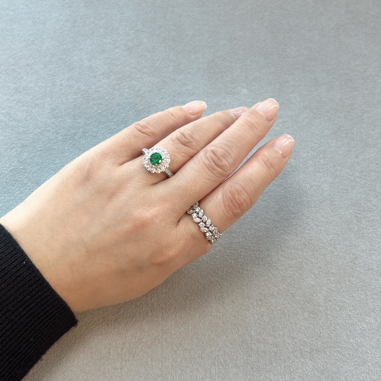 46［一点物］リング エメラルド 0.57ct RO PT