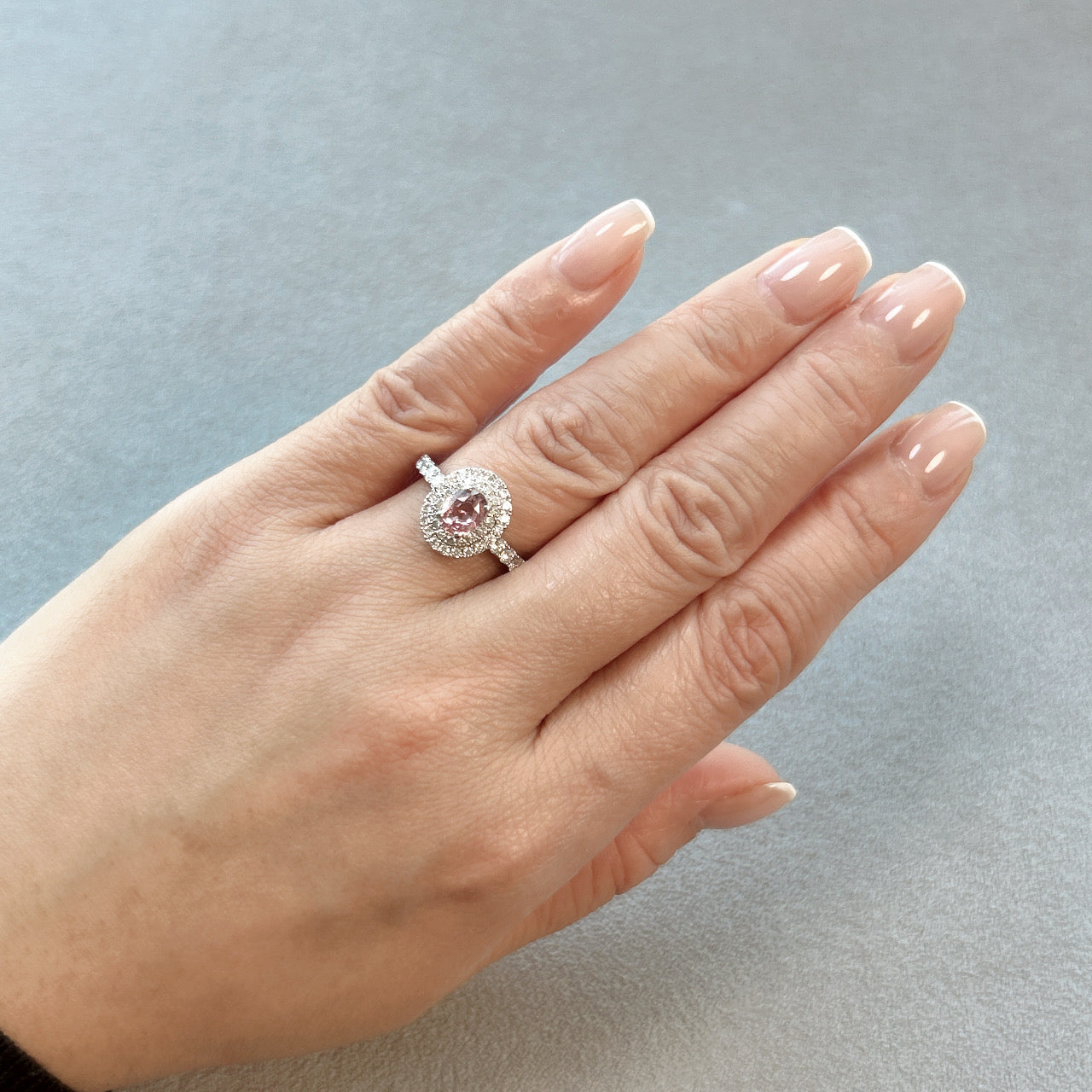 130［一点物］リング ノーヒート パパラチアサファイア 0.78ct OV PT