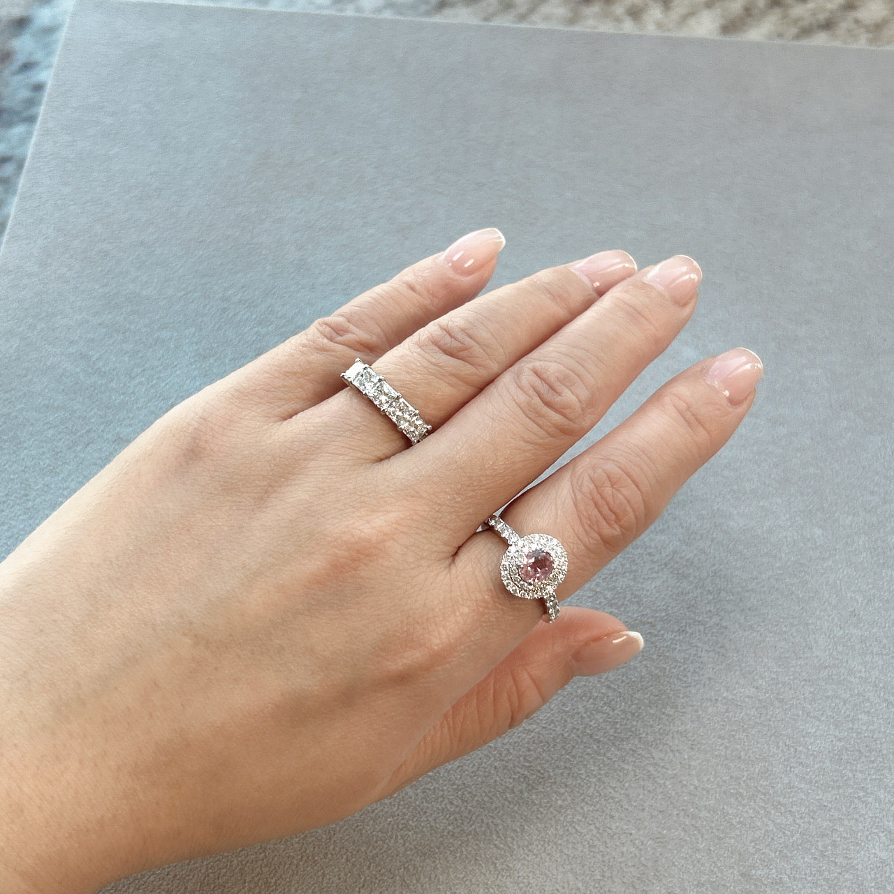 130［一点物］リング ノーヒート パパラチアサファイア 0.78ct OV PT