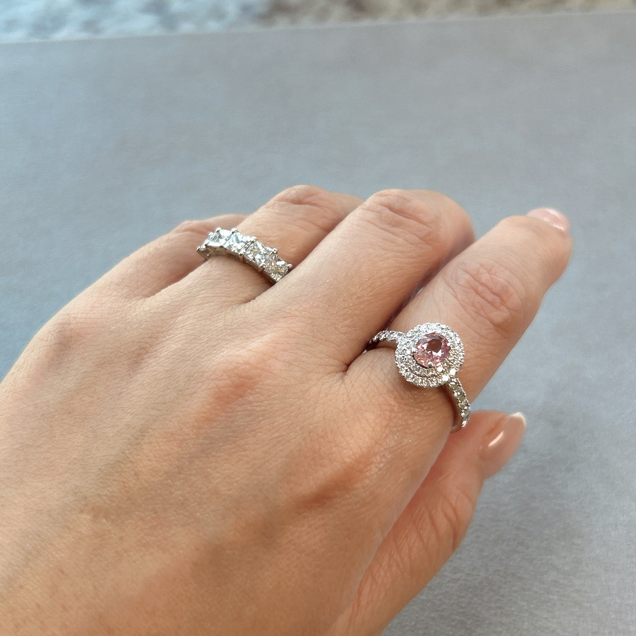 130［一点物］リング ノーヒート パパラチアサファイア 0.78ct OV PT