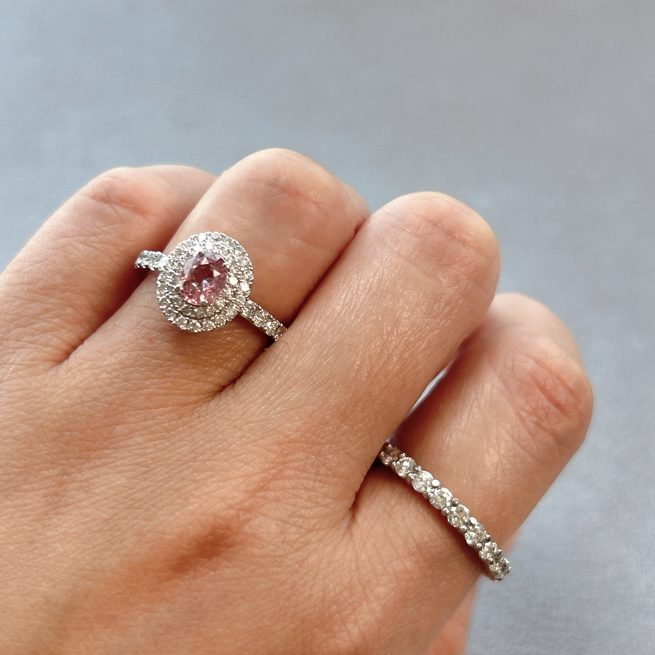 130［一点物］リング ノーヒート パパラチアサファイア 0.78ct OV PT