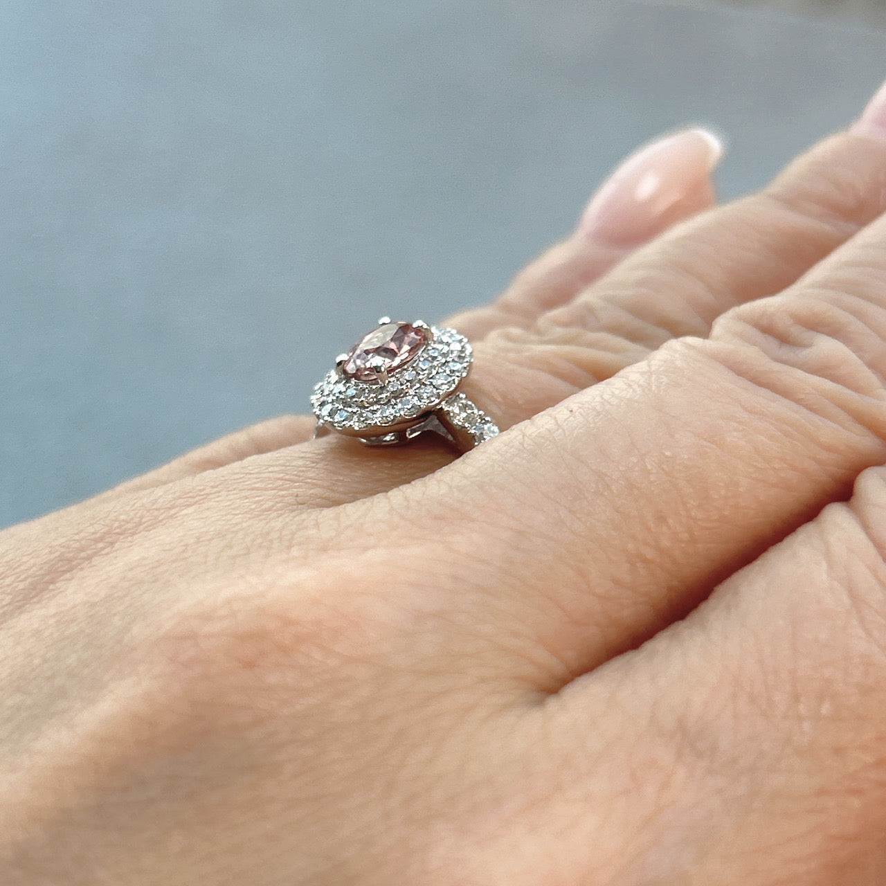 129［一点物］リング ノーヒート パパラチアサファイア 0.65ct OV PT