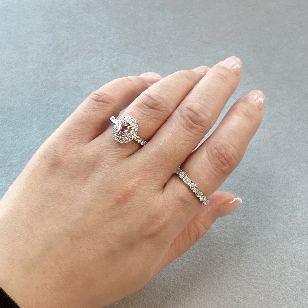 129［一点物］リング ノーヒート パパラチアサファイア 0.65ct OV PT