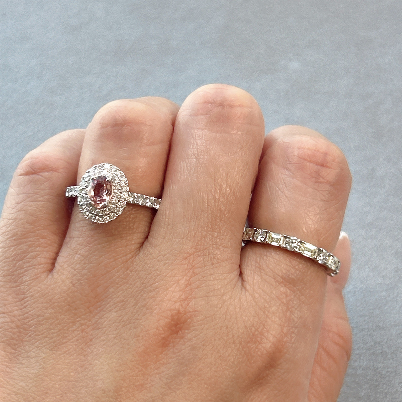 129［一点物］リング ノーヒート パパラチアサファイア 0.65ct OV PT