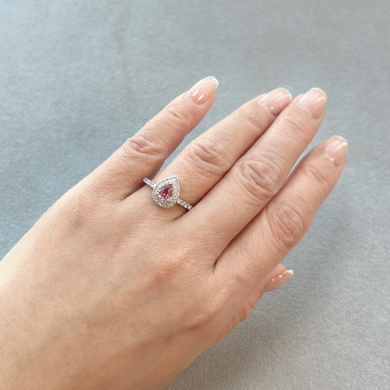 133［一点物］リング パパラチアサファイア 0.43ct PS PT