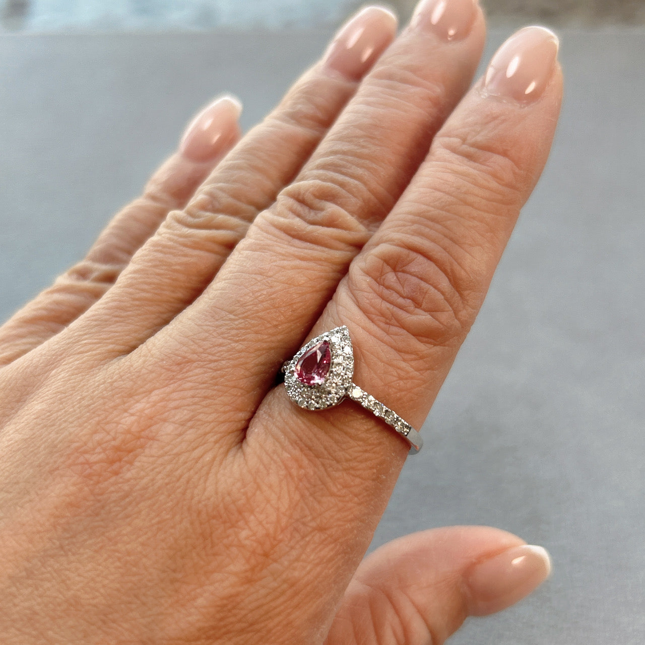 133［一点物］リング パパラチアサファイア 0.43ct PS PT