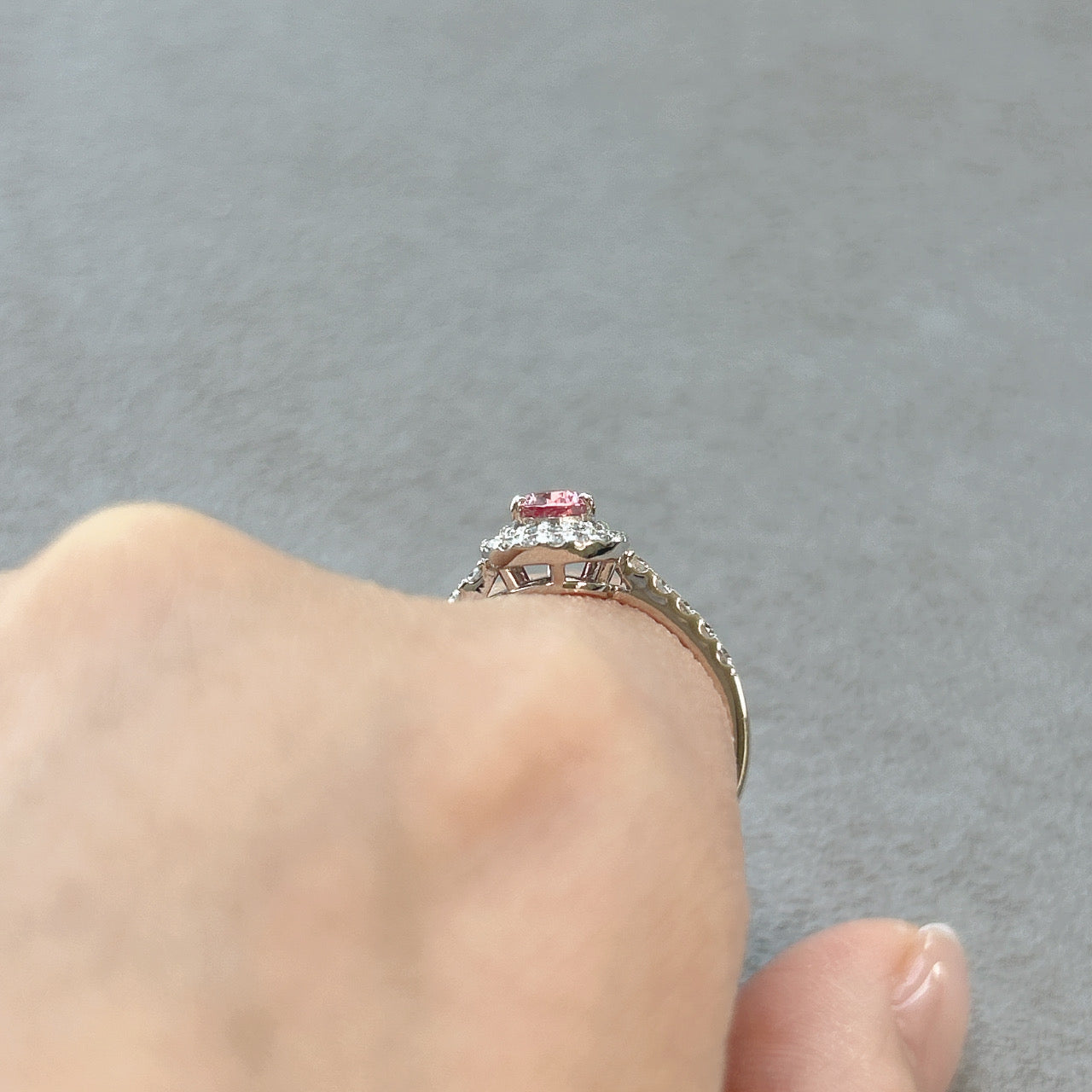 133［一点物］リング パパラチアサファイア 0.43ct PS PT