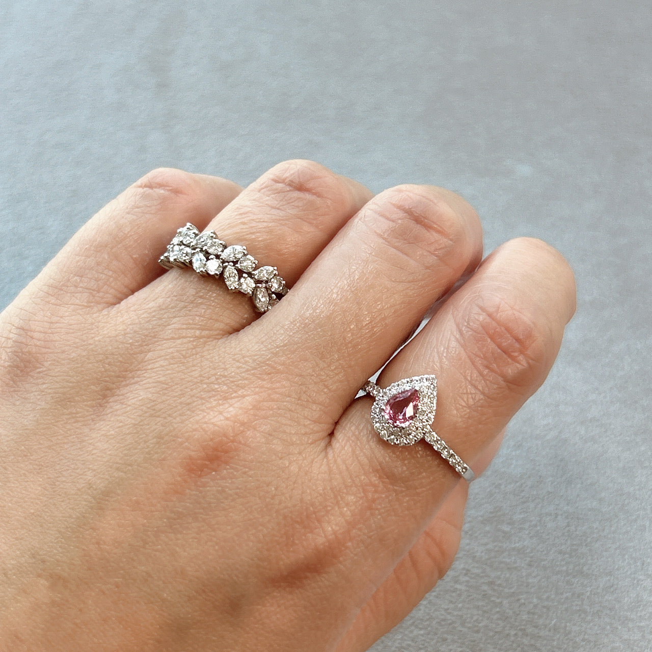 133［一点物］リング パパラチアサファイア 0.43ct PS PT