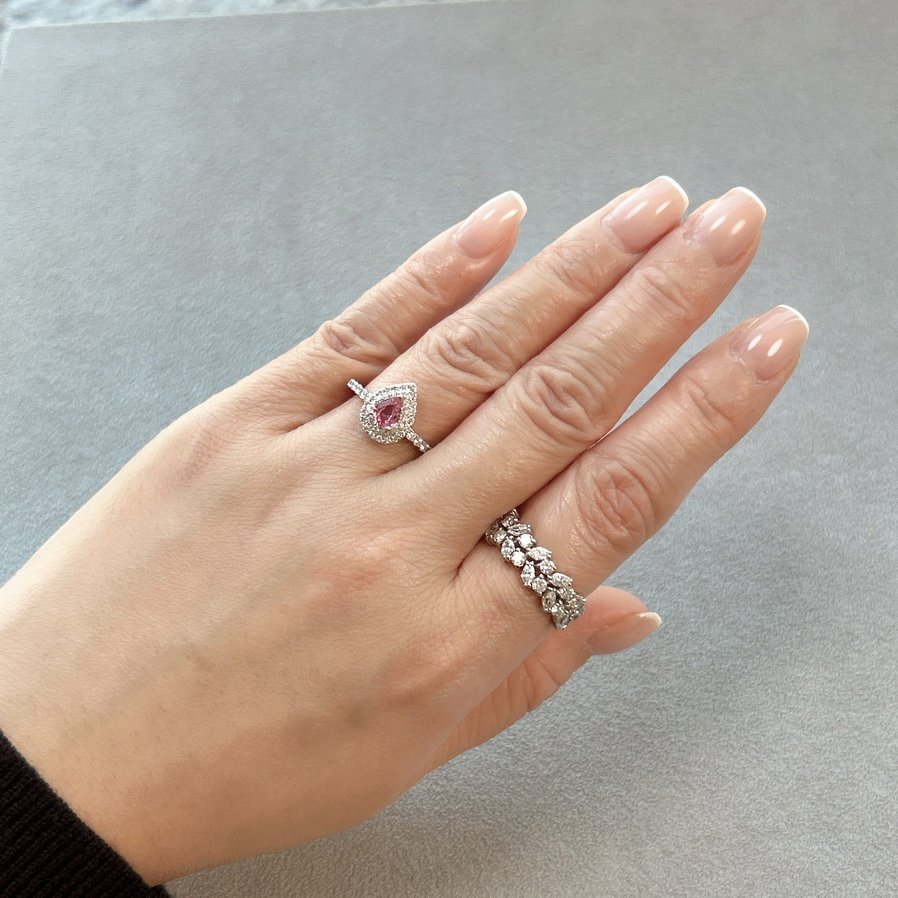 133［一点物］リング パパラチアサファイア 0.43ct PS PT