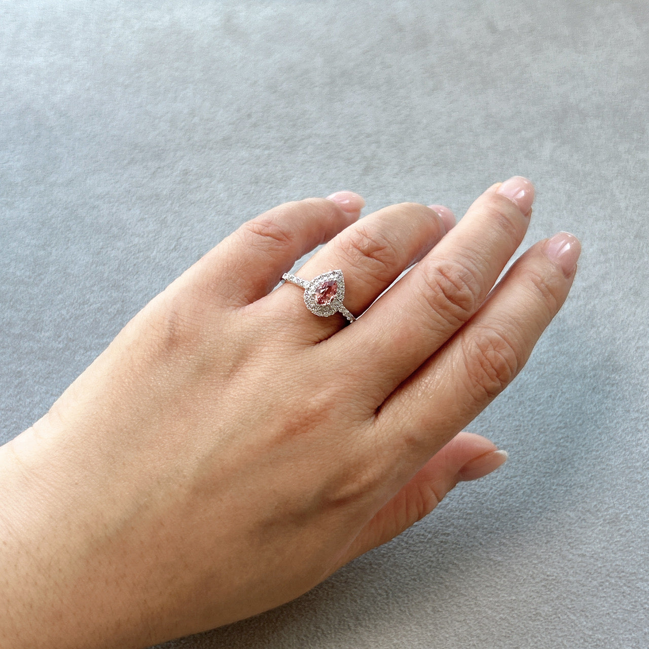 132［一点物］リング パパラチアサファイア 0.5ct PS PT