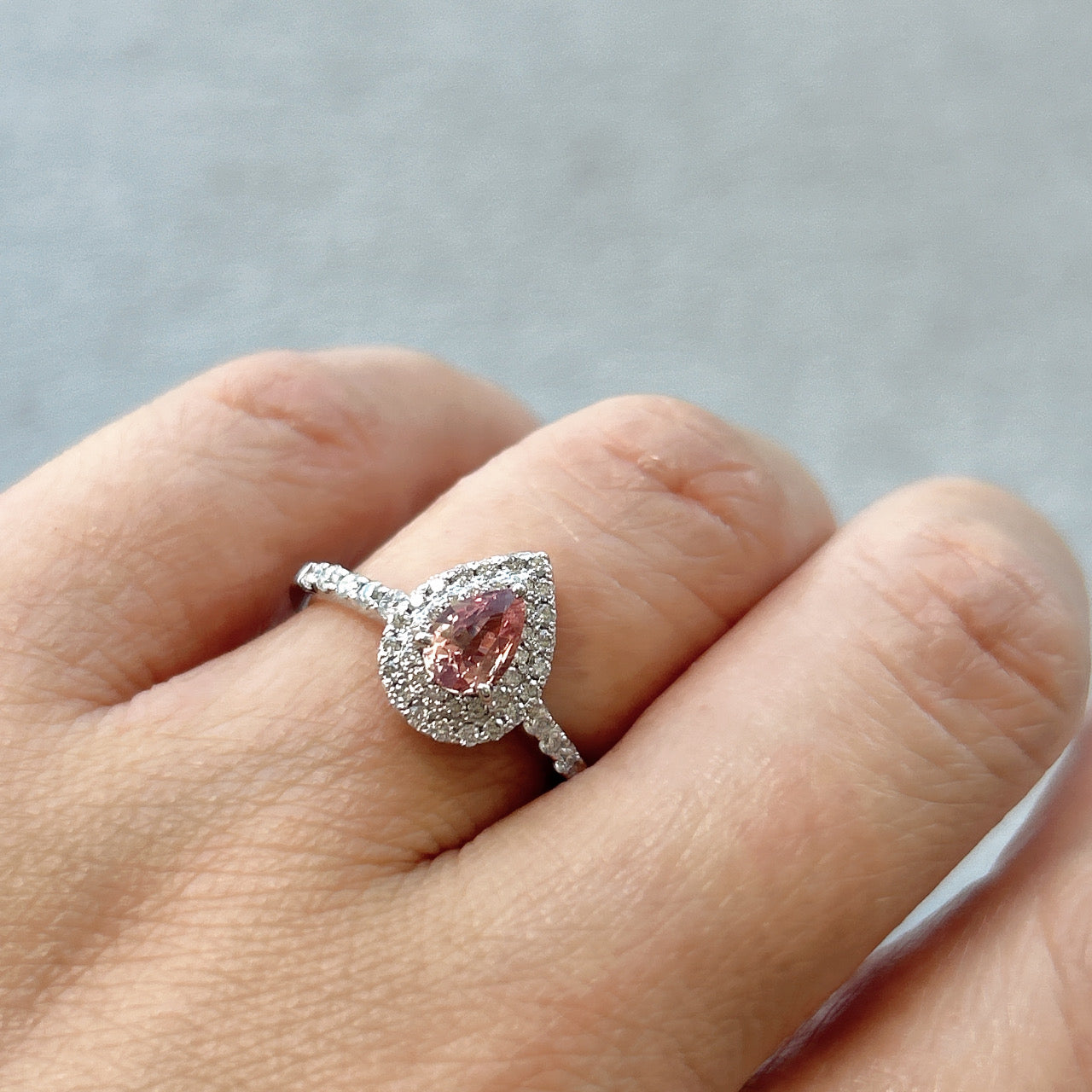 132［一点物］リング パパラチアサファイア 0.5ct PS PT