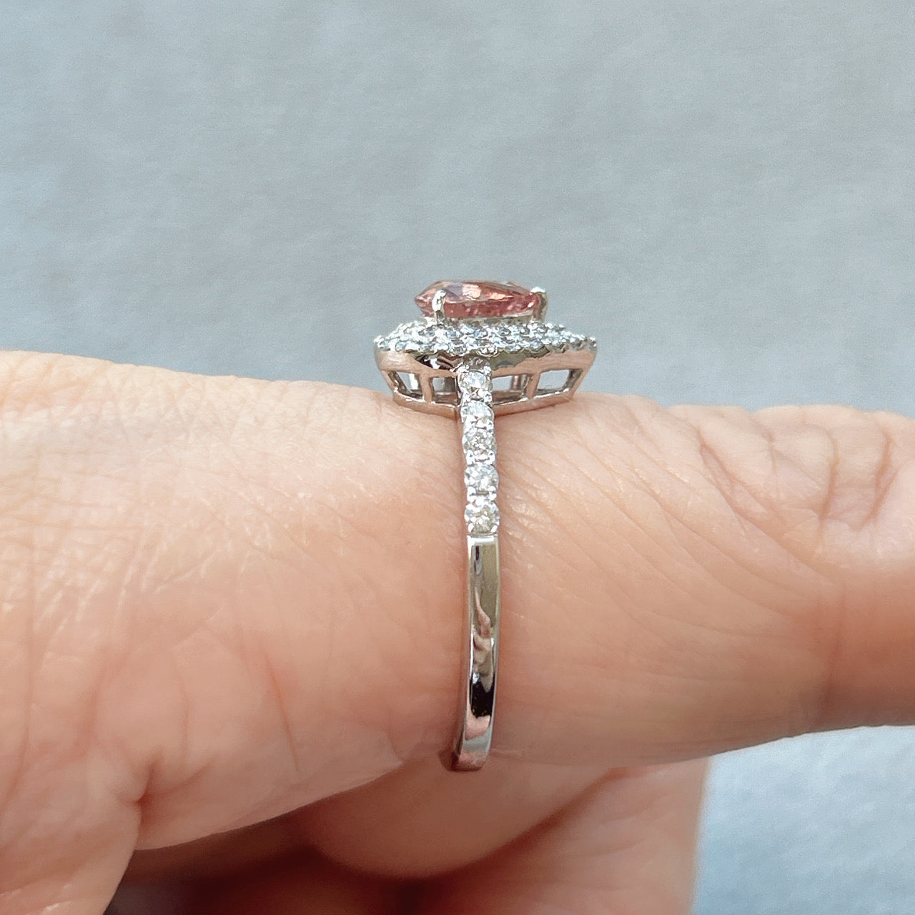 132［一点物］リング パパラチアサファイア 0.5ct PS PT