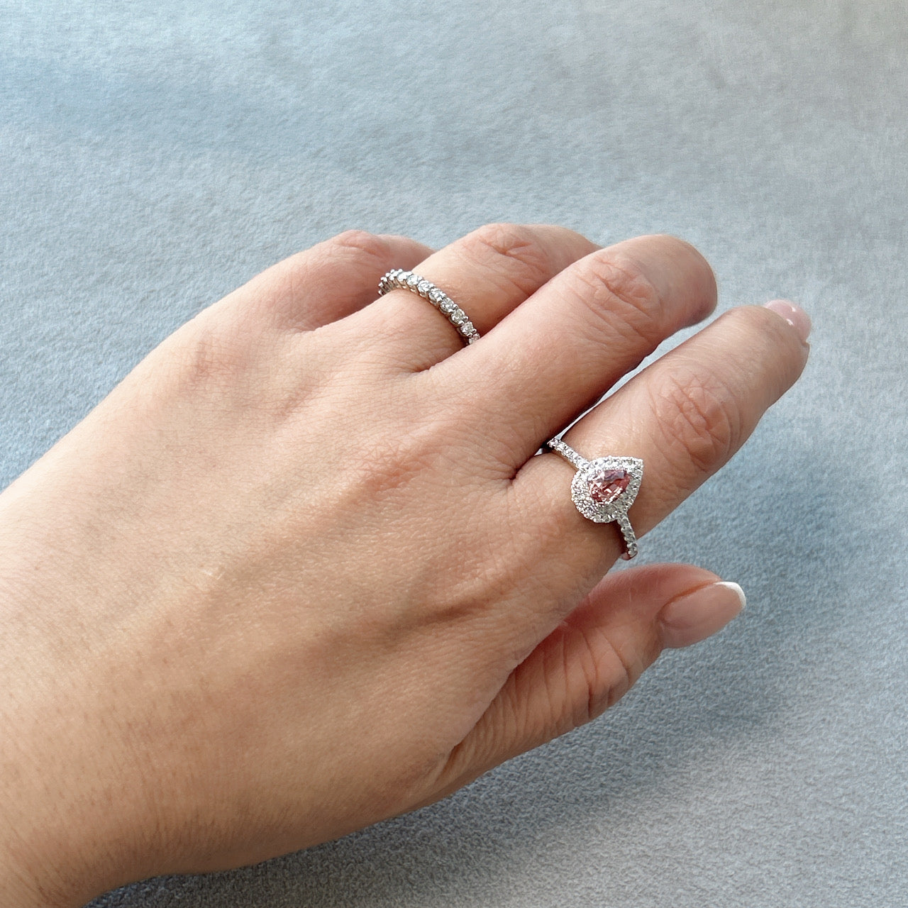 132［一点物］リング パパラチアサファイア 0.5ct PS PT