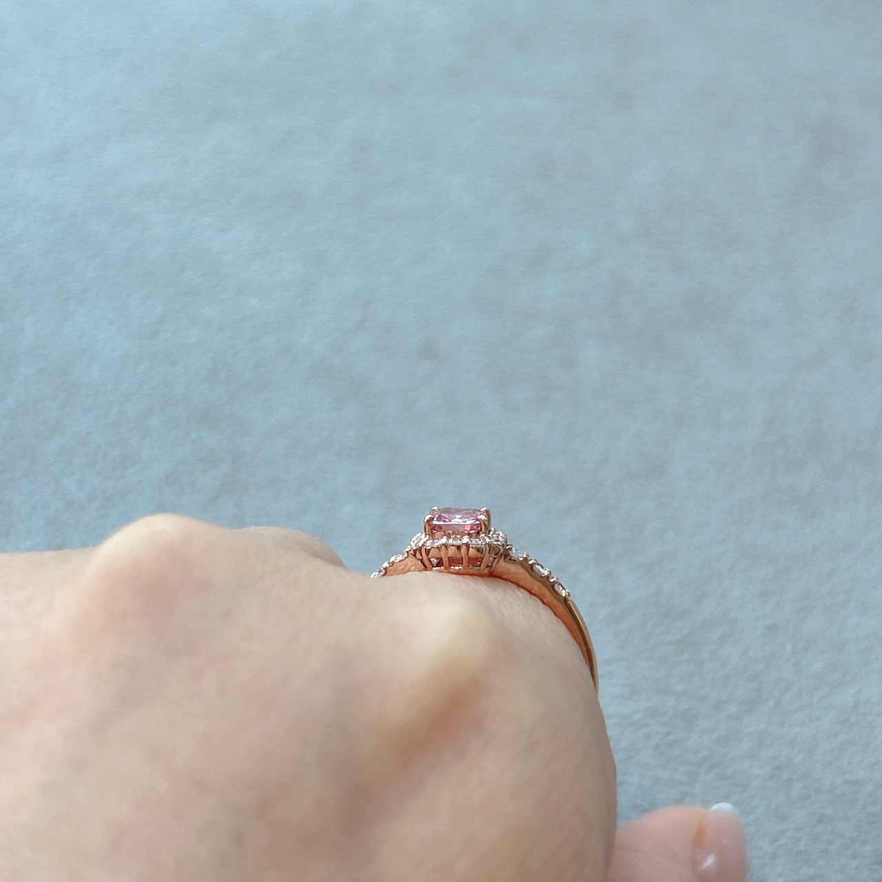 136［一点物］リング パパラチアサファイア 0.5ct SQ K18PG