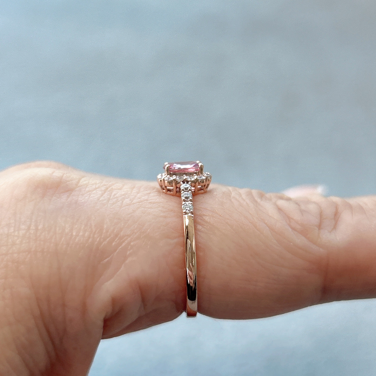 136［一点物］リング パパラチアサファイア 0.5ct SQ K18PG