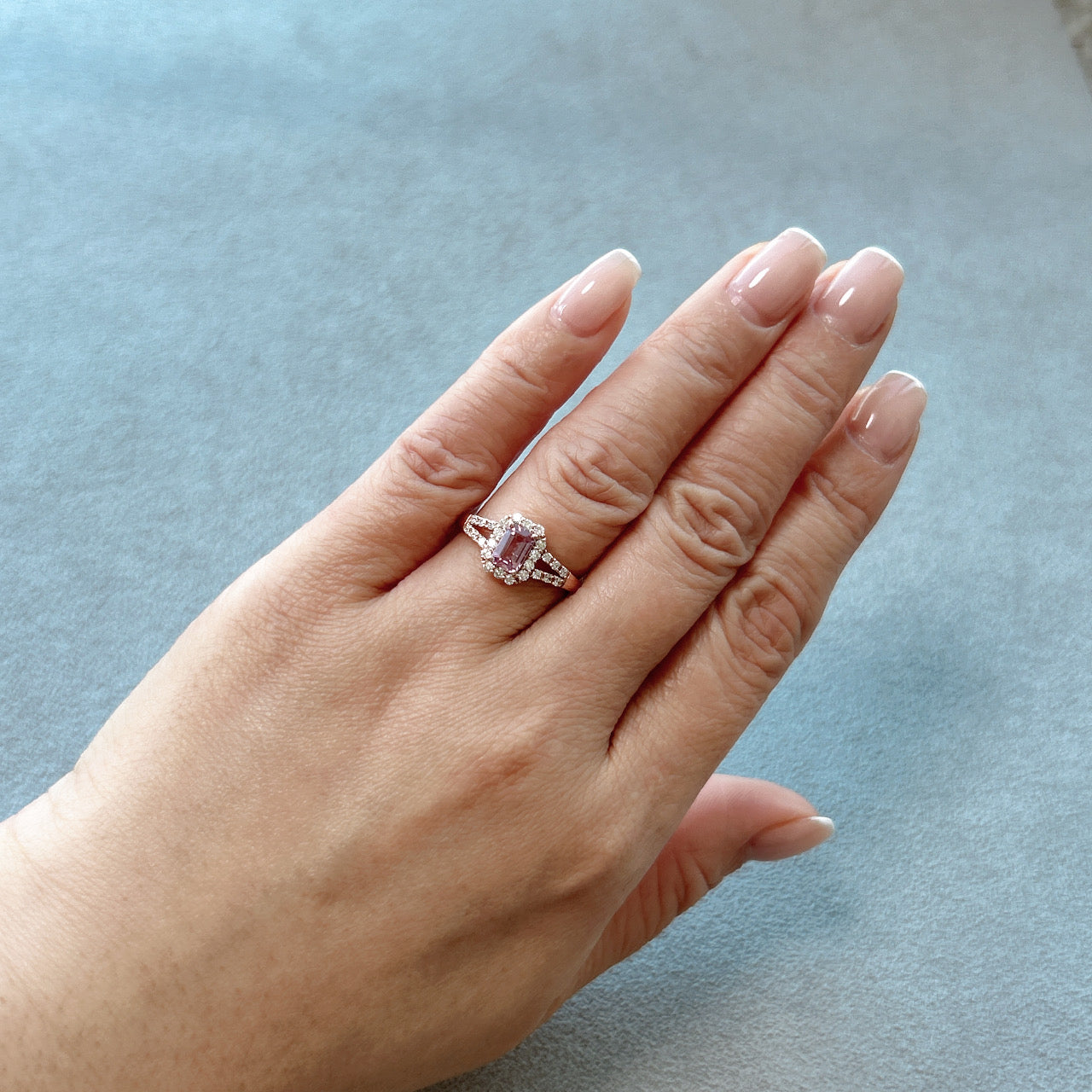 135［一点物］リング パパラチアサファイア 0.6ct SQ K18PG