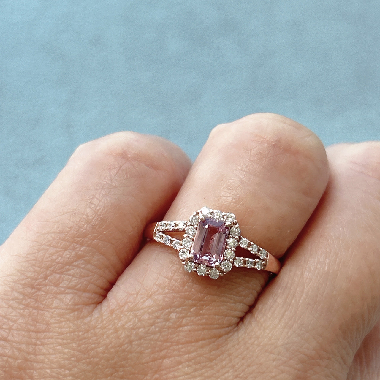 135［一点物］リング パパラチアサファイア 0.6ct SQ K18PG