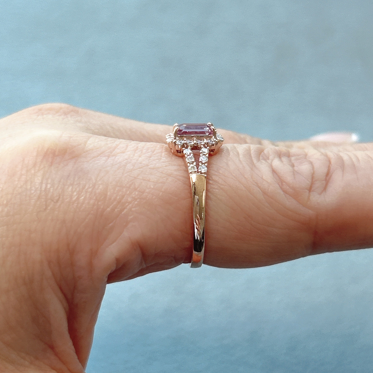 135［一点物］リング パパラチアサファイア 0.6ct SQ K18PG