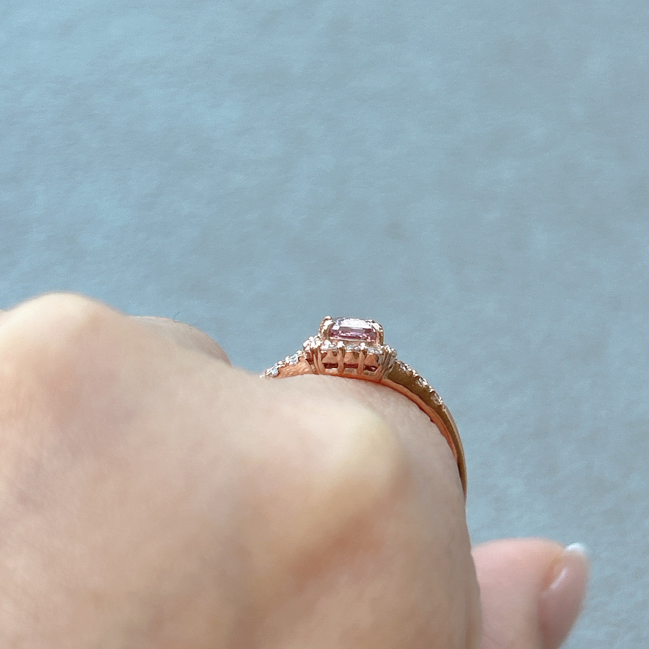 135［一点物］リング パパラチアサファイア 0.6ct SQ K18PG